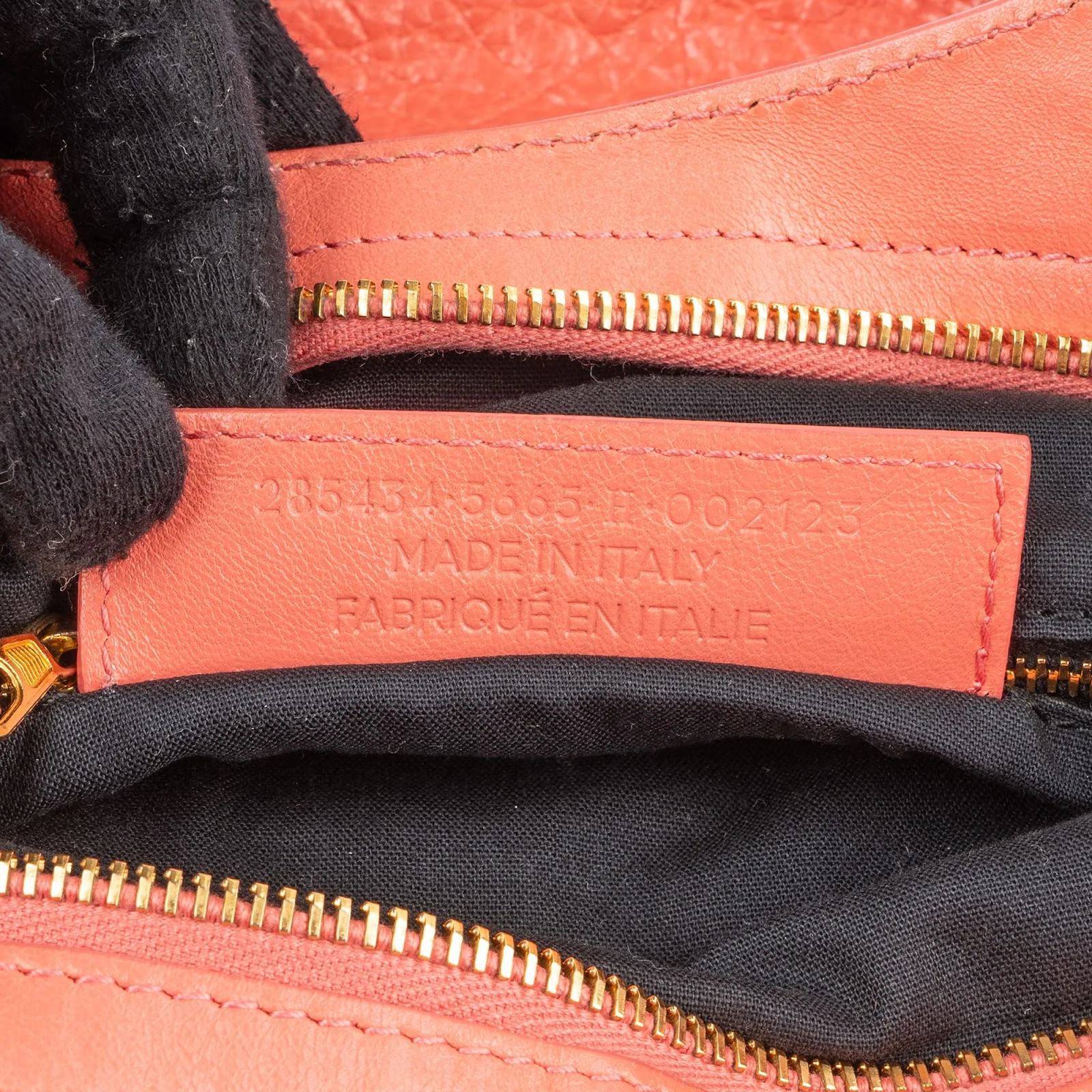 Balenciaga Coral Leather Small City Handbag