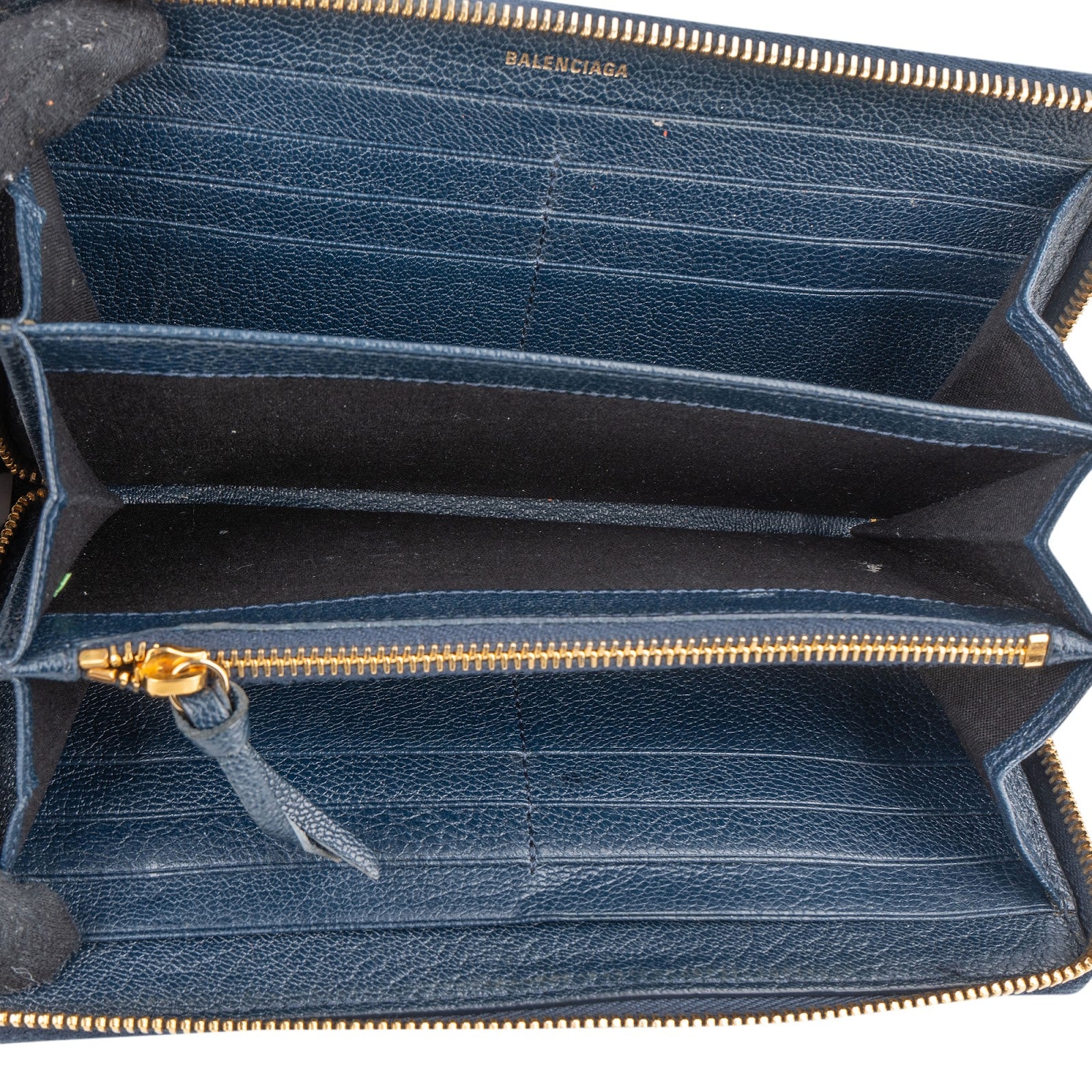Balenciaga Classic Blue Continental City Zip Around Wallet