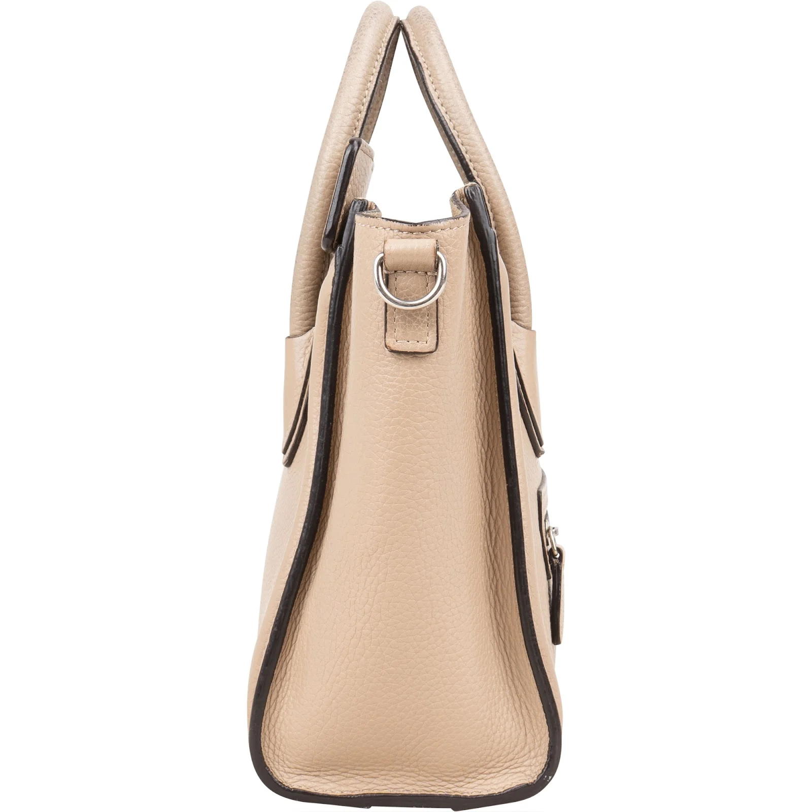 Céline Drummed Calfskin Luggage Handbag
