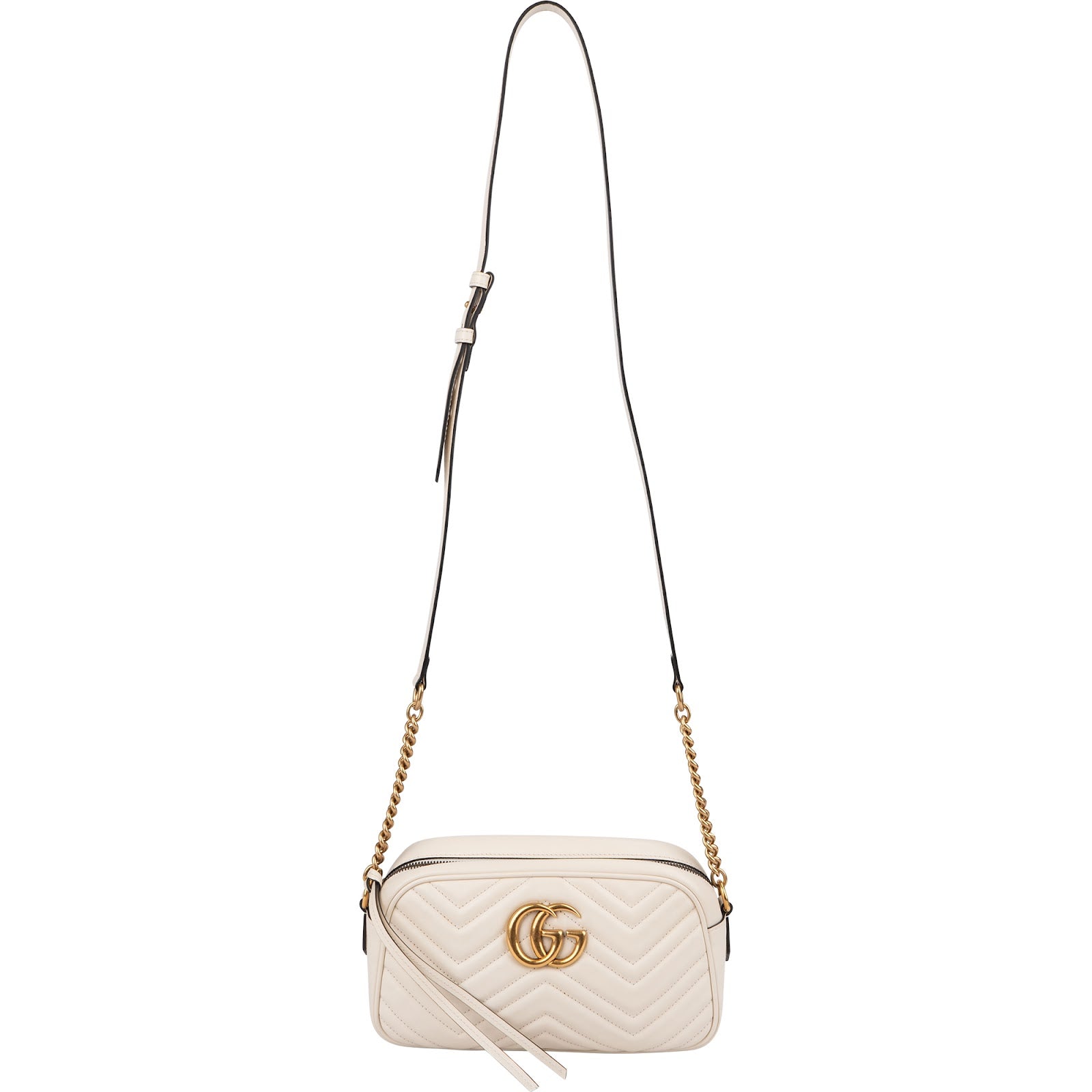 Gucci Chevron Matelassé Leather GG Marmont Medium Camera Crossbody Bag