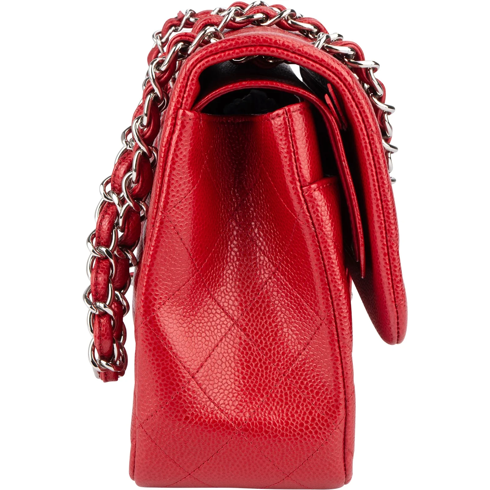 Chanel Caviar Leather Jumbo Double Flap Crossbody Bag