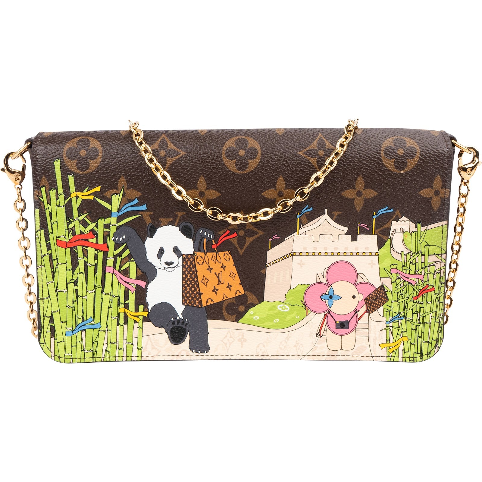 Louis Vuitton Monogram Canvas Félicie Vivienne Illustre Great China Wall Pochette