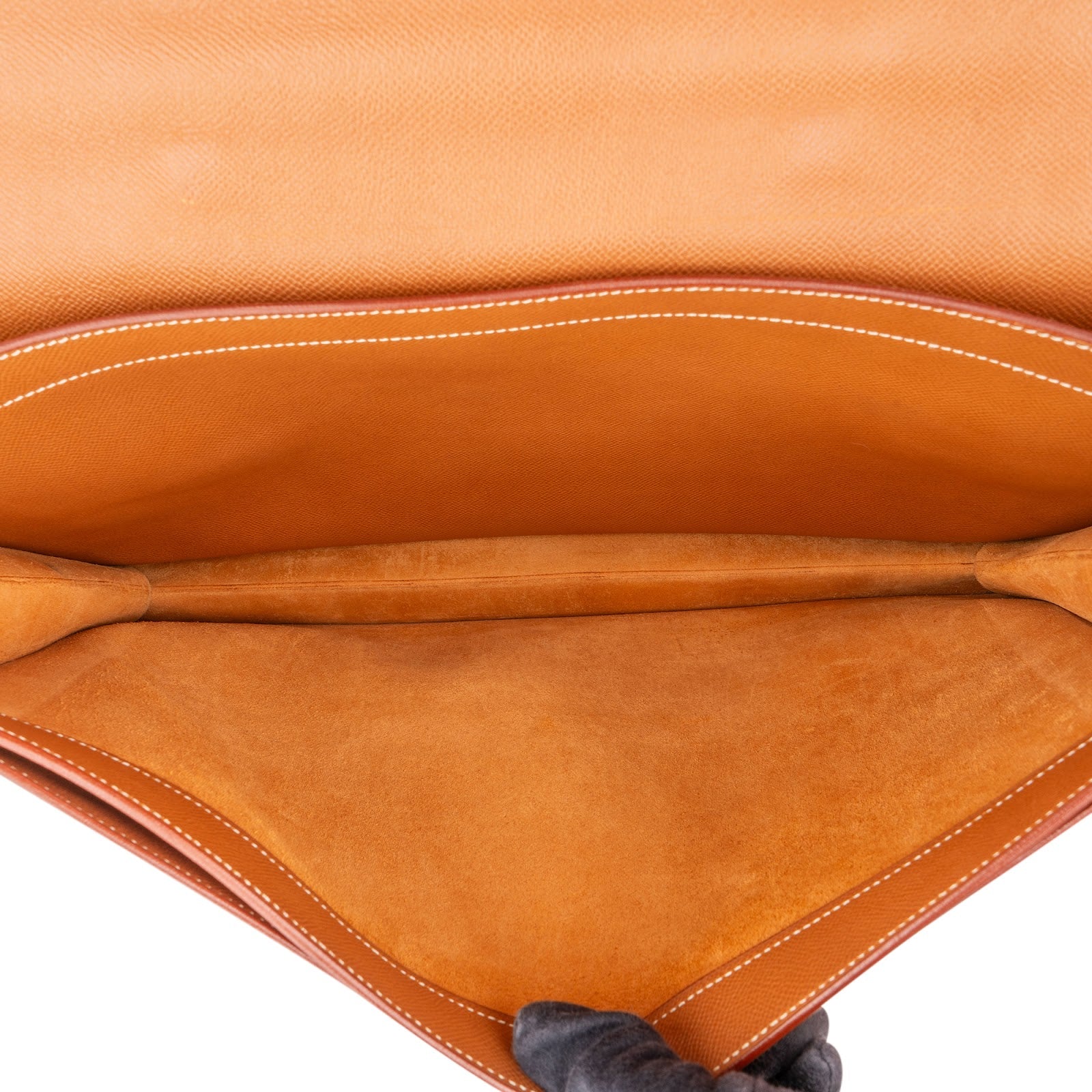 Borsa da lavoro Hermès in pelle marrone Courchevel "Sac à Dépeches"