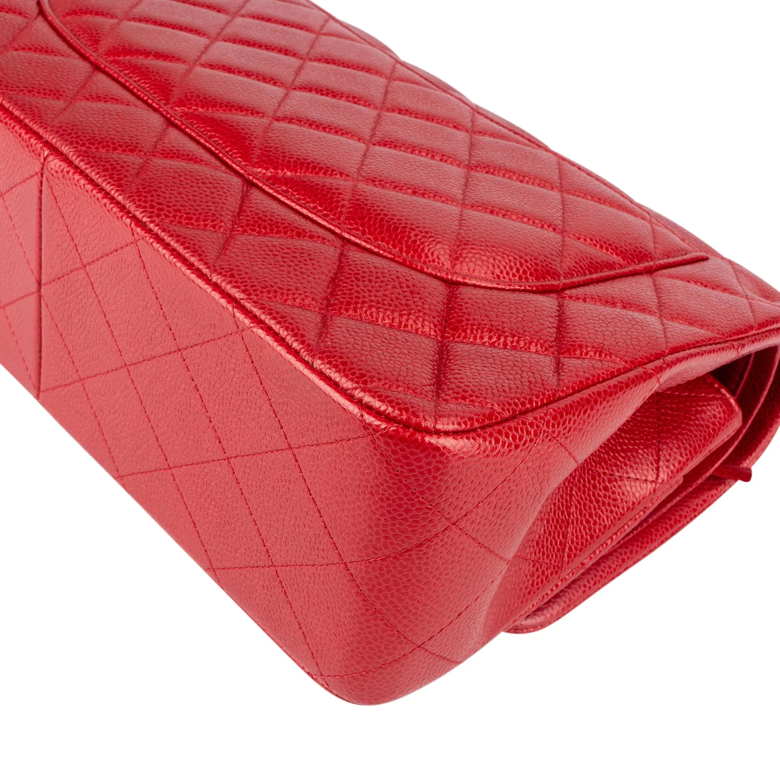 Chanel Caviar Leather Jumbo Double Flap Crossbody Bag