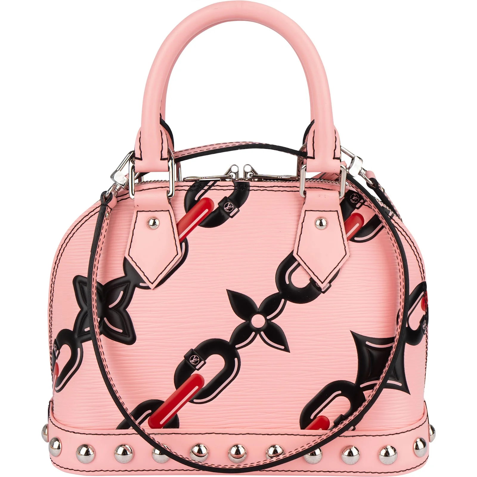 Louis Vuitton Pink Epi Leather Chain Flower Alma BB Handbag