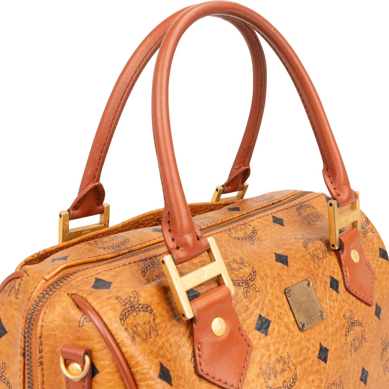 MCM Monogram Visetos Boston Bag