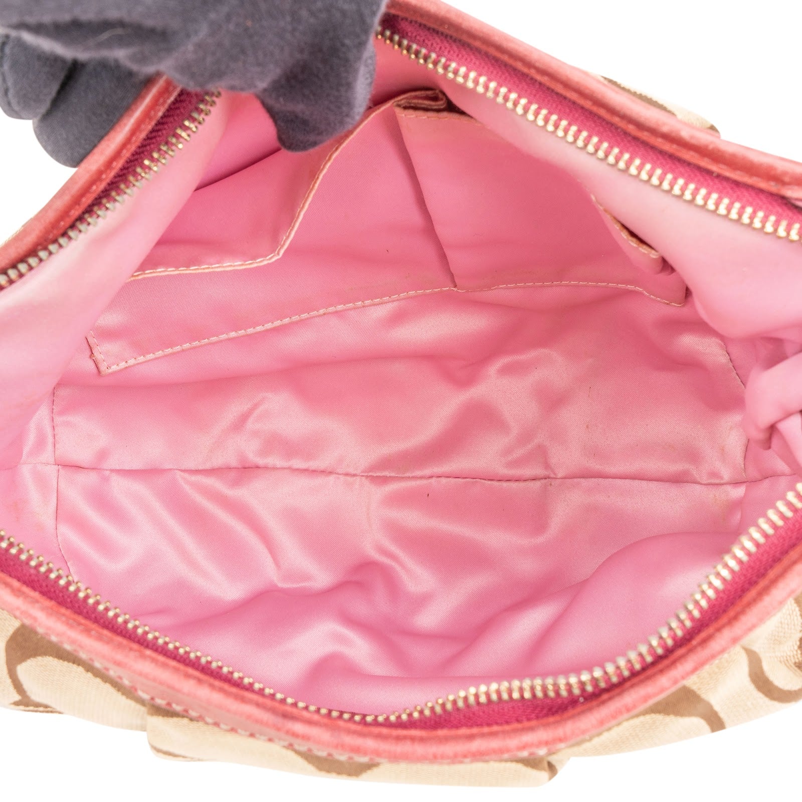 Coach Classic Monogram Pleated Hobo Shoulder Bag