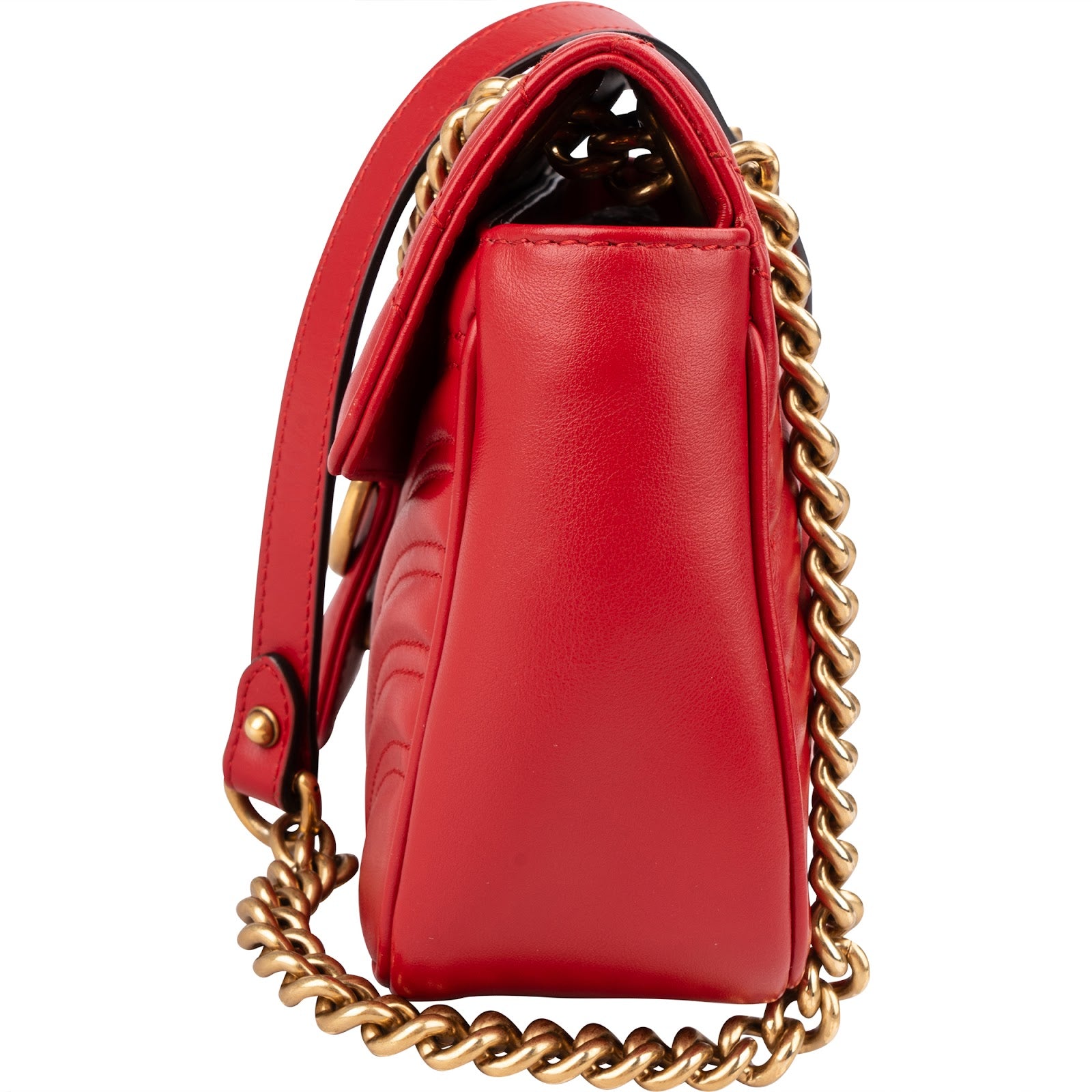 Gucci Chevron Matelassé Leather GG Marmont Medium Shoulder Bag