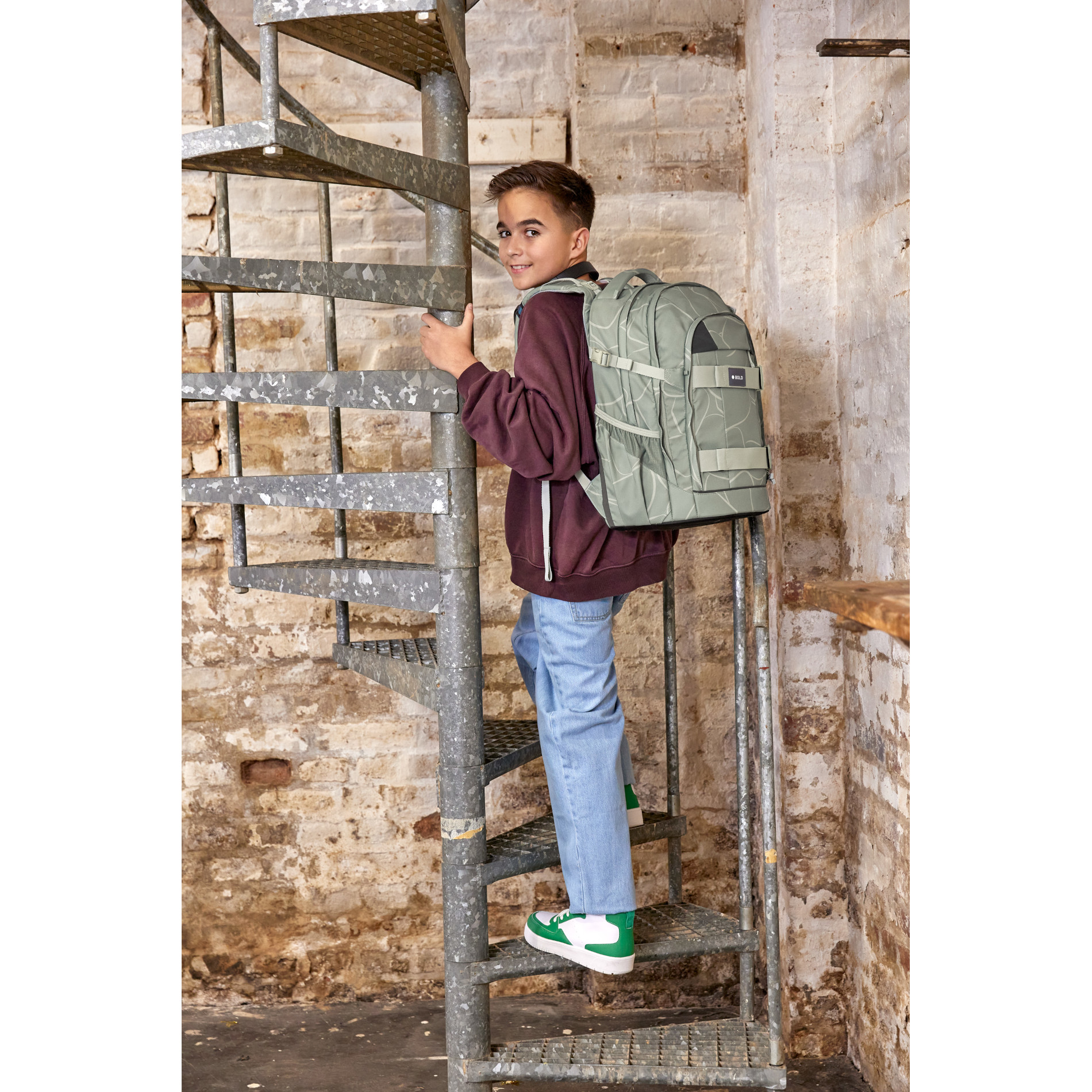 School Backpack Origin Bold - Curve Sage