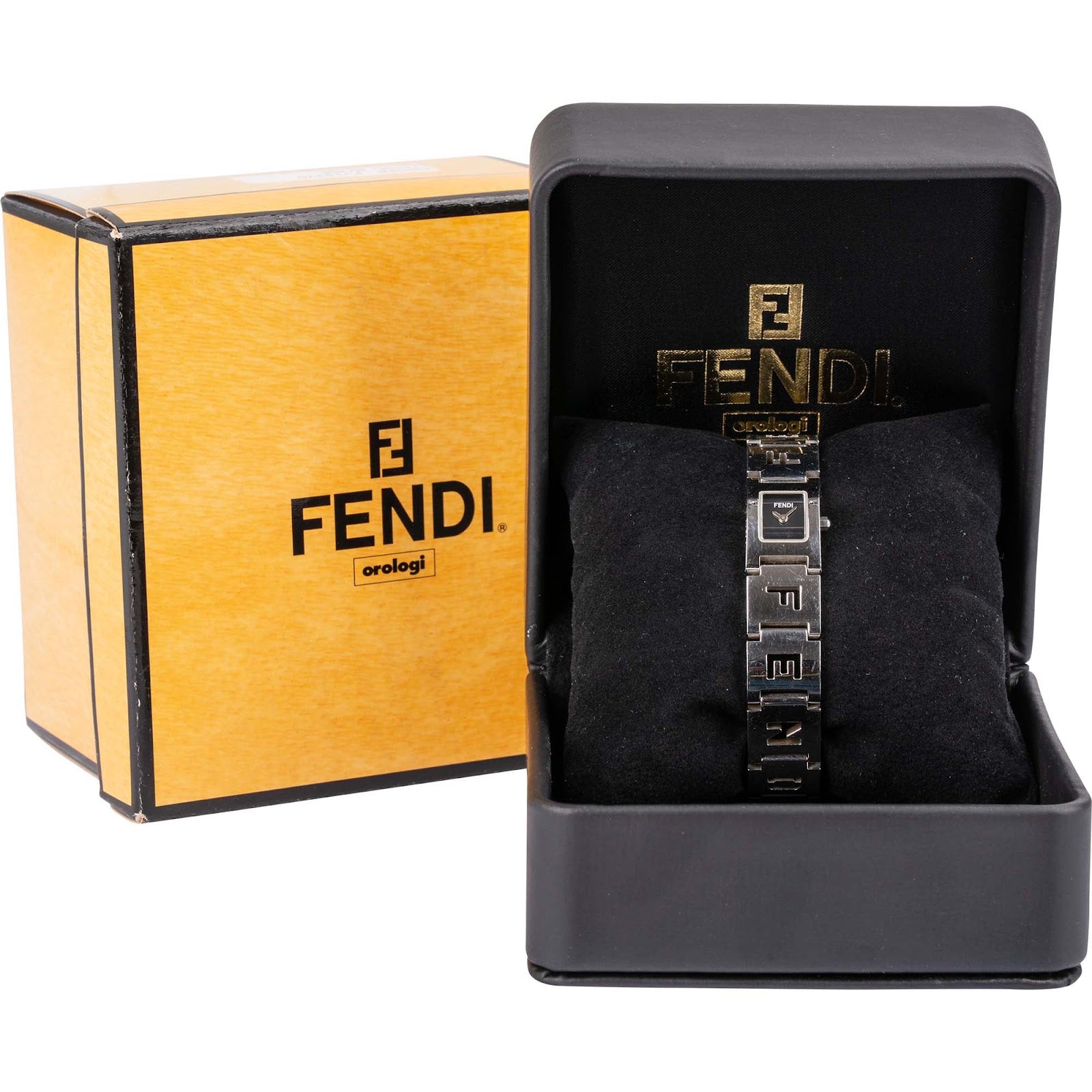 Fendi Silver Tone Emblem Bracelet 3150L Damenuhr