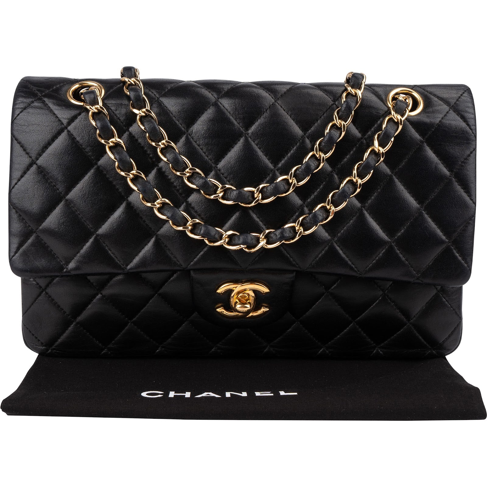 Chanel - Quilted Lambskin Medium Double Flap Shoulder Bag