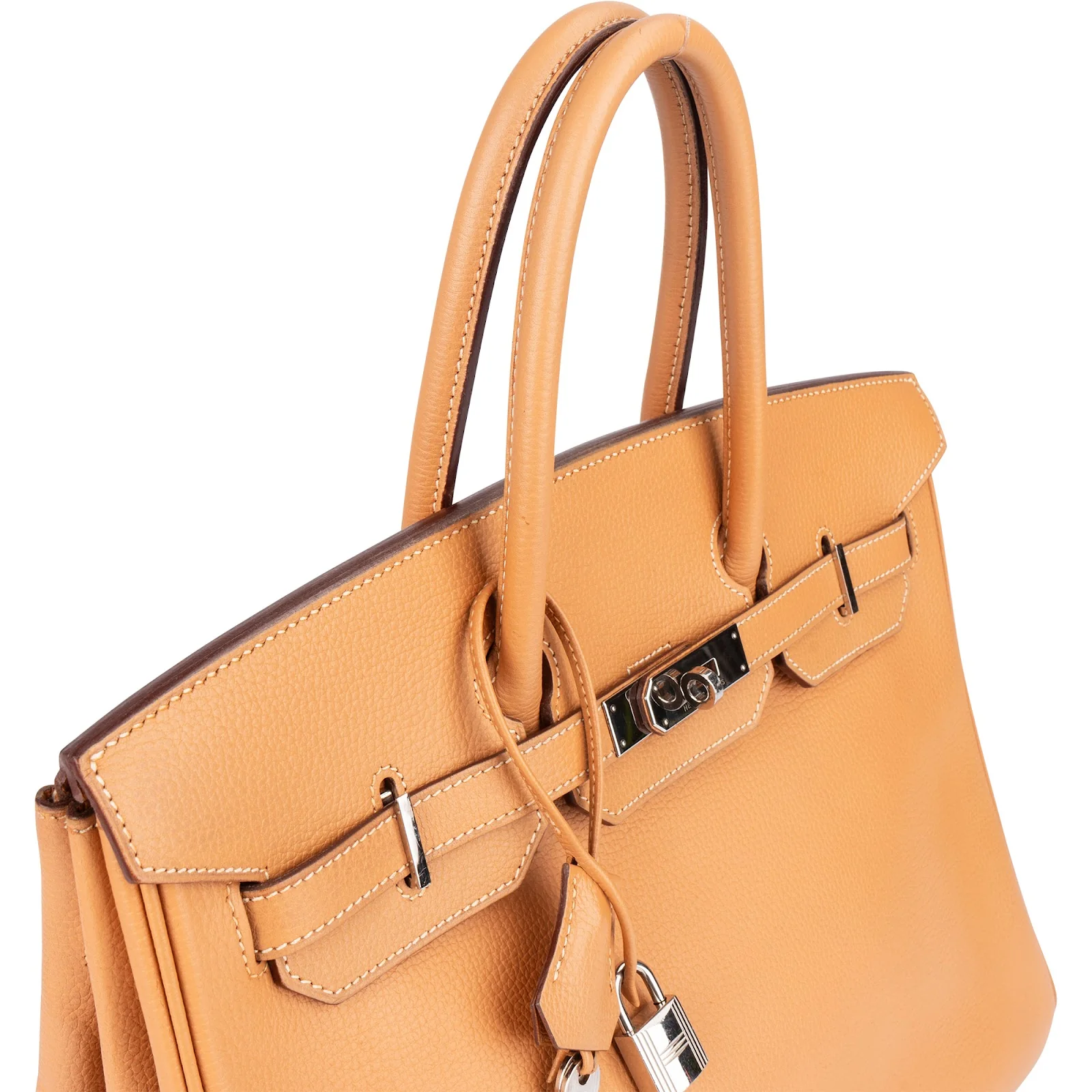Hermès Fjord Leather Birkin 35 Handbag Beige Brown Palladium Hardware