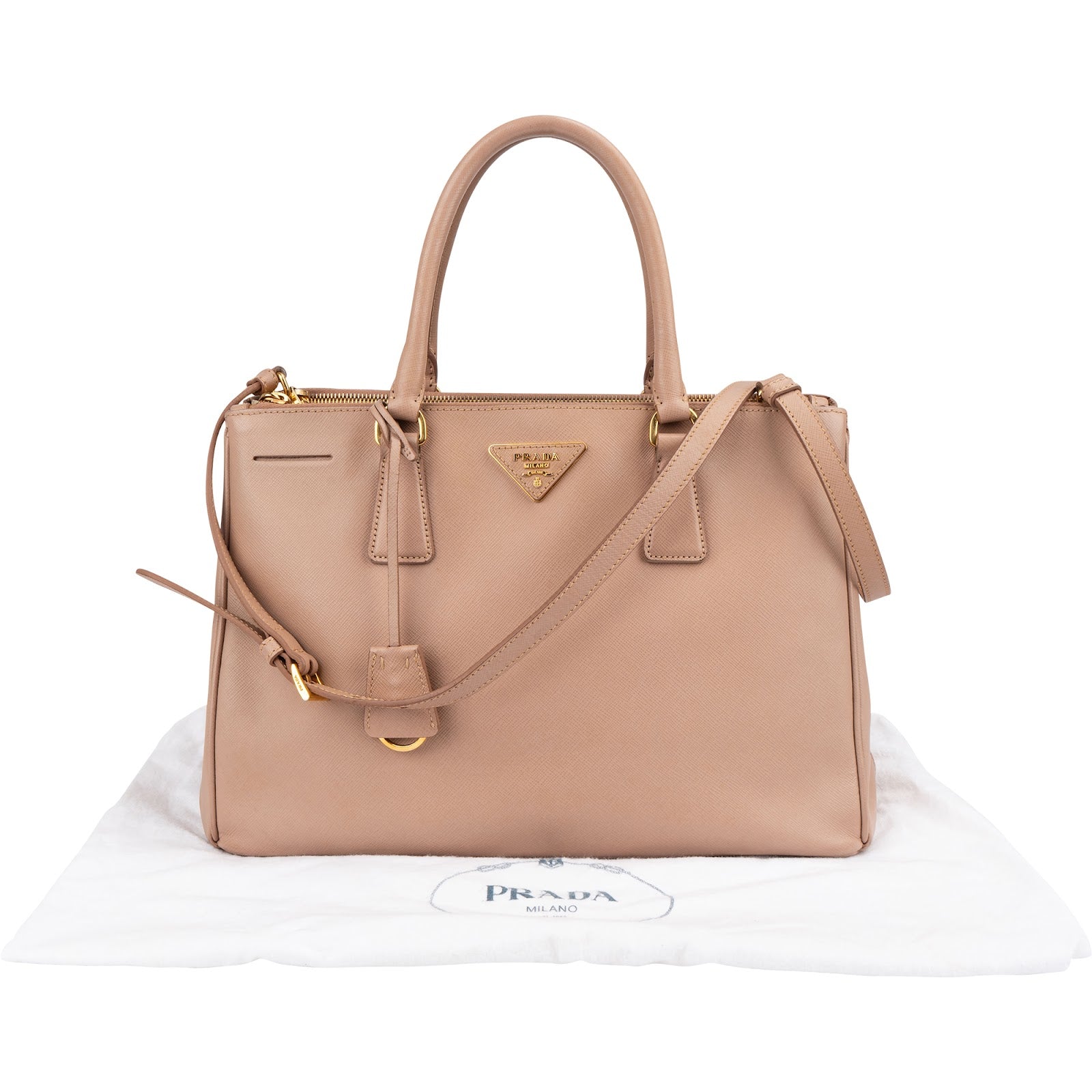 Prada – Galleria beige handtas