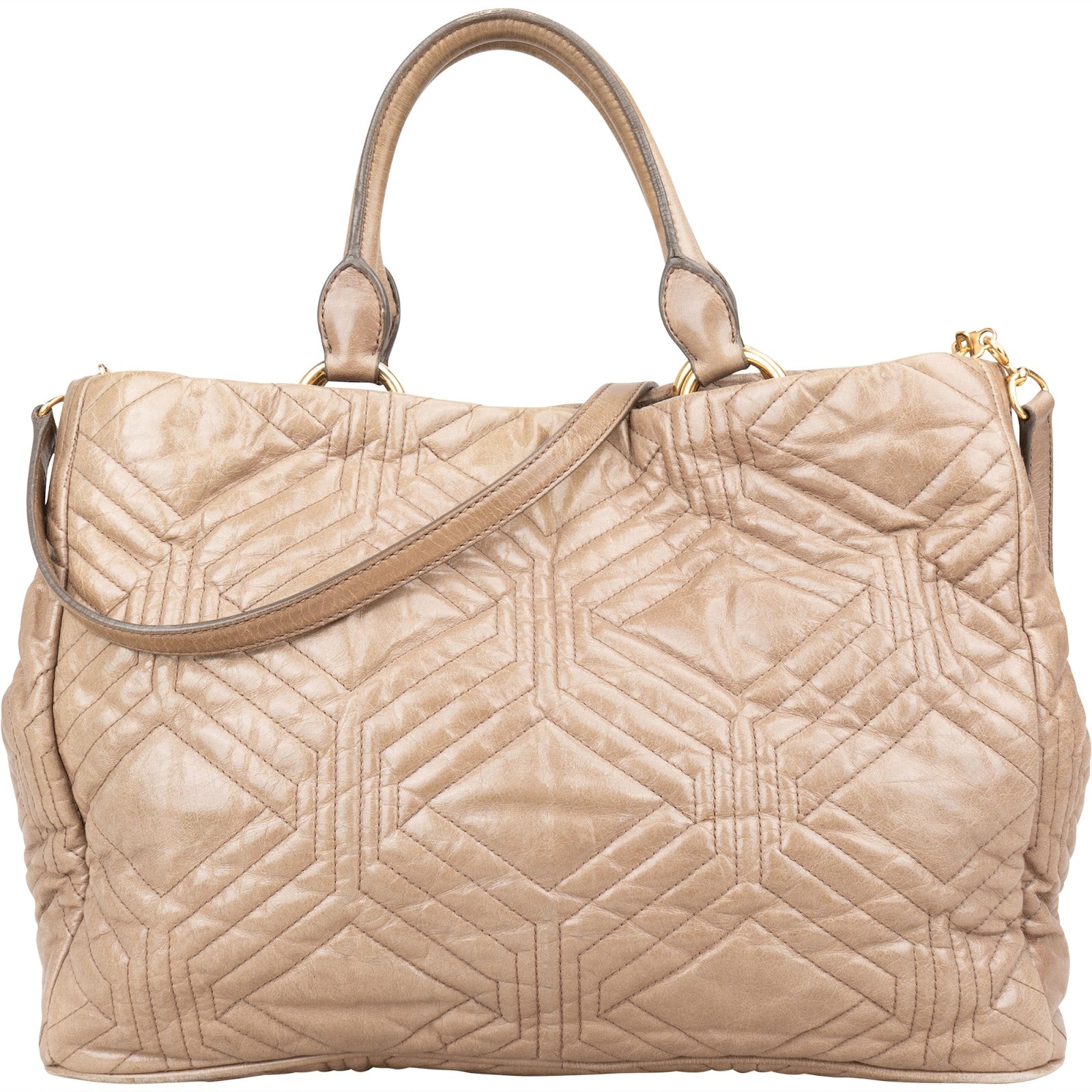 Miu Miu Quilted Geometric Leather Handbag