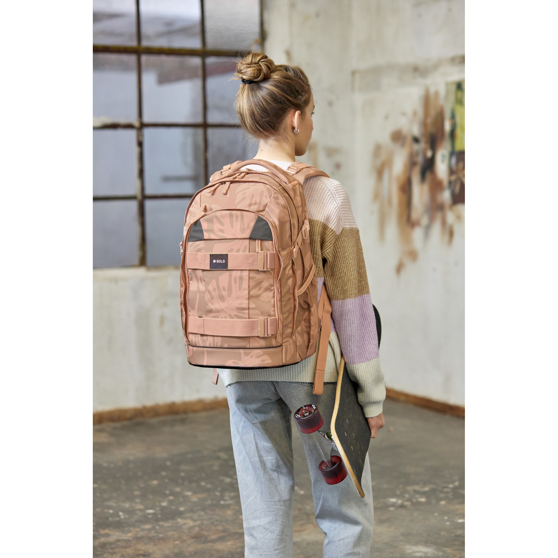 School Backpack Origin Bold - Leaves Caramel