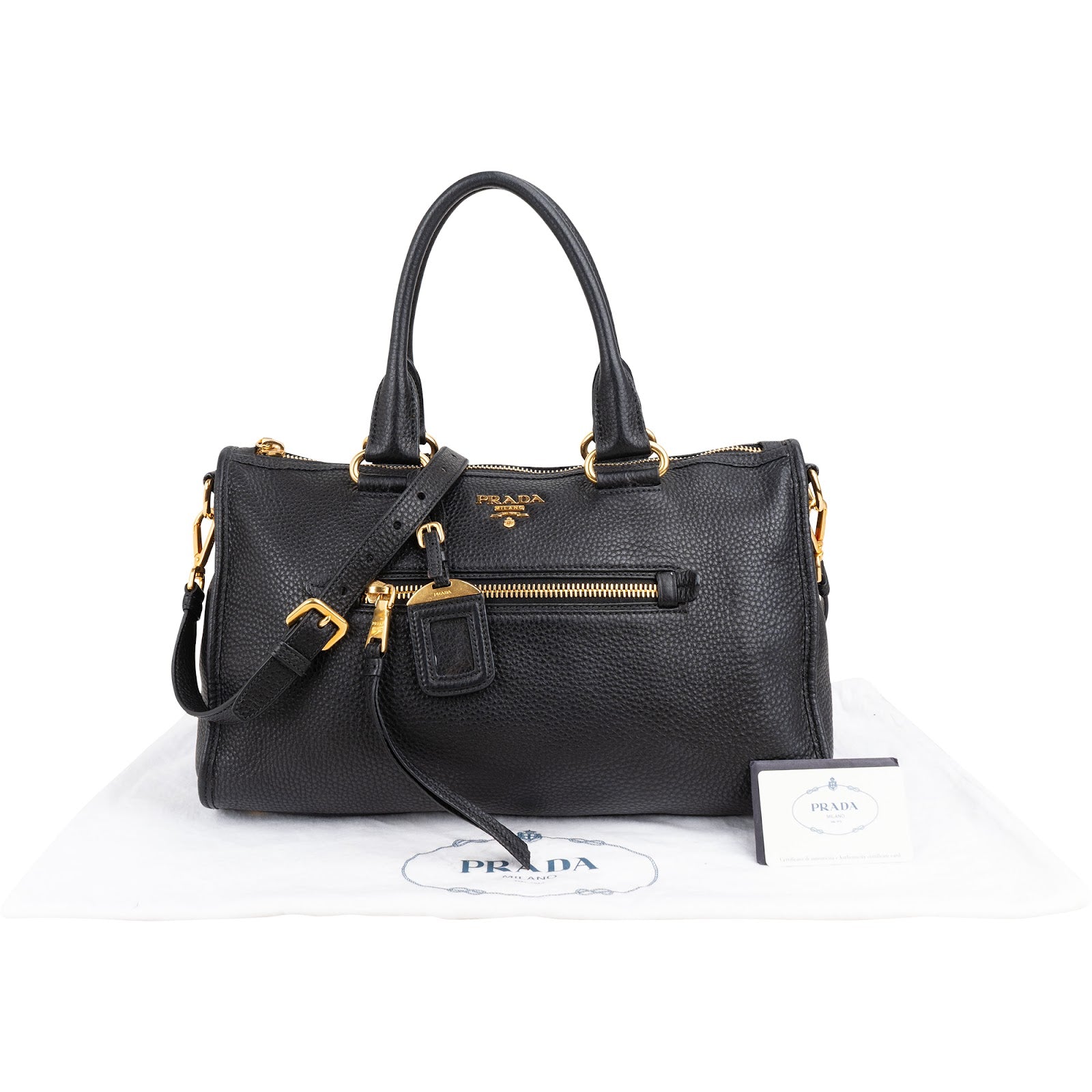 Prada - Vitello Daino leren City-handtas