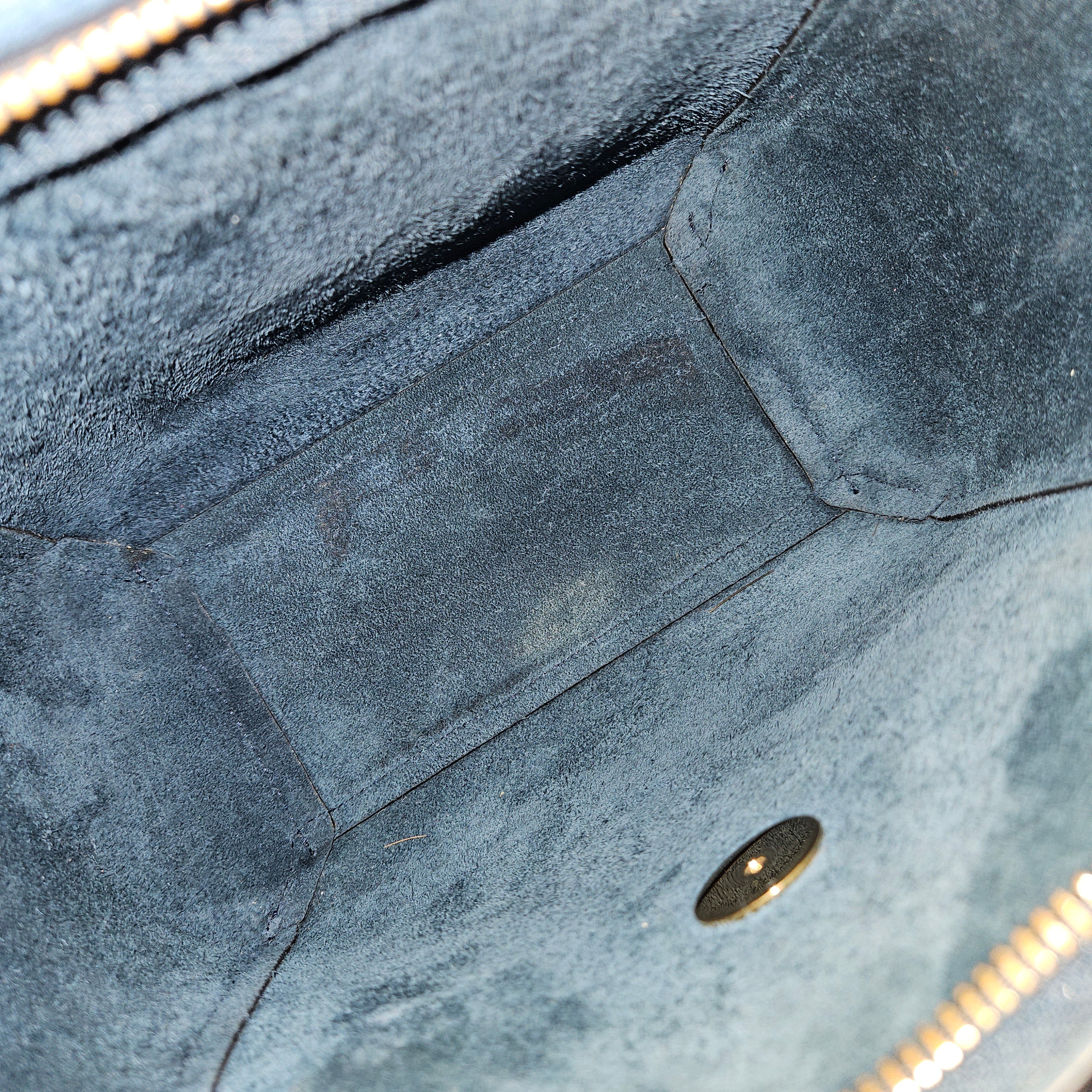 Celine Petrol Leather Grained Calfskin Belt Handbag