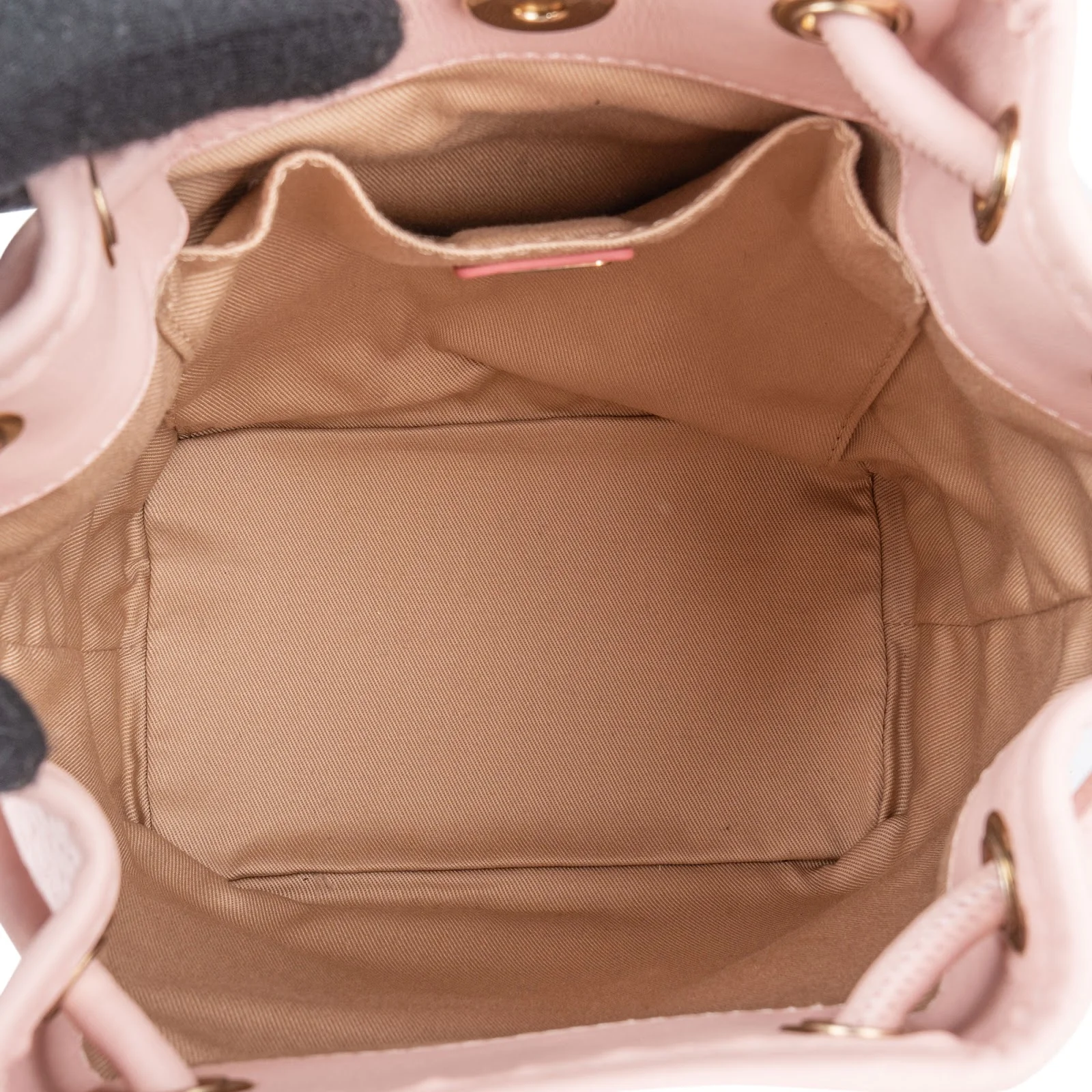 MCM Pink Monogram Visetos Mini Drawstring Crossbody Bag