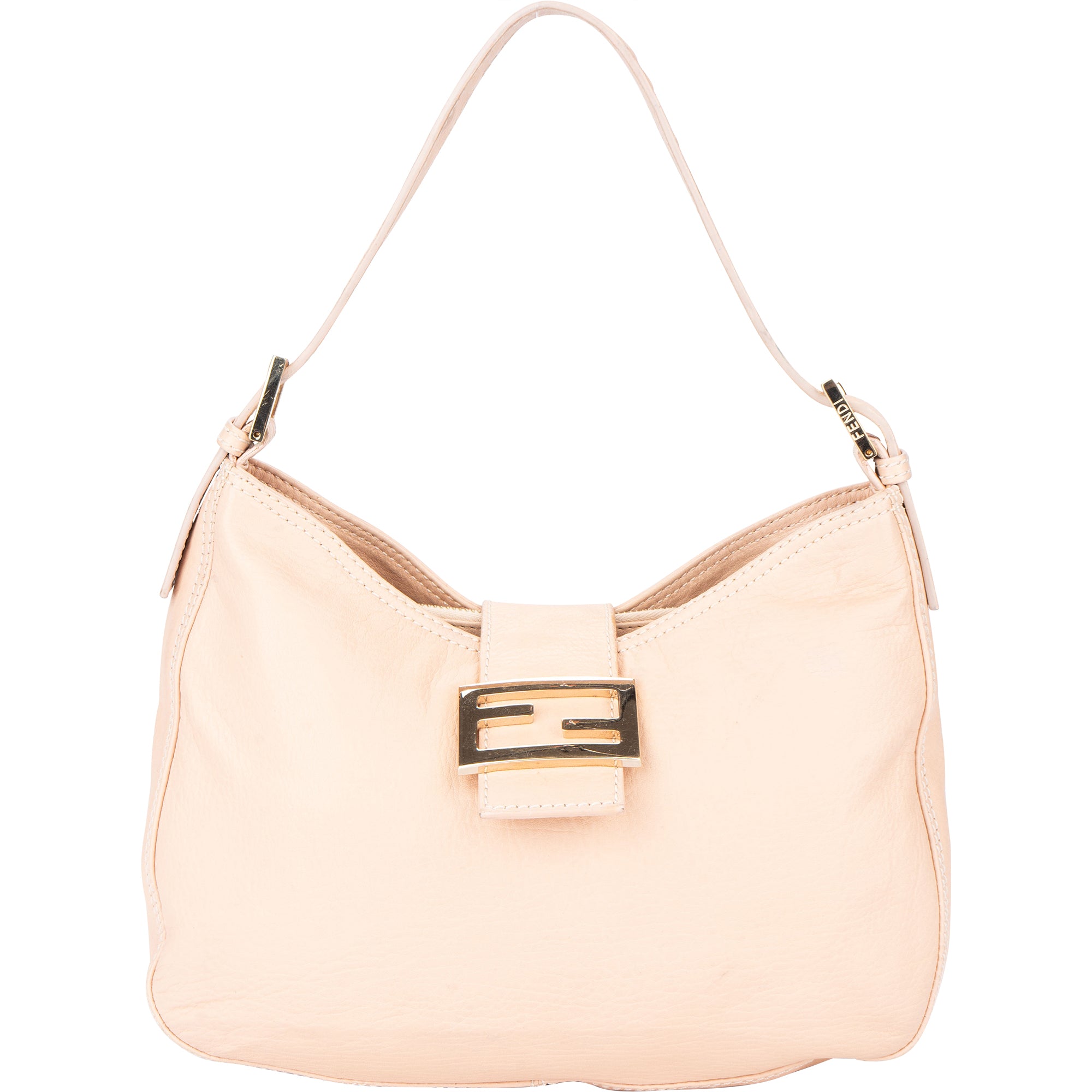 Fendi - FF Rose Leather Baguette Handbag