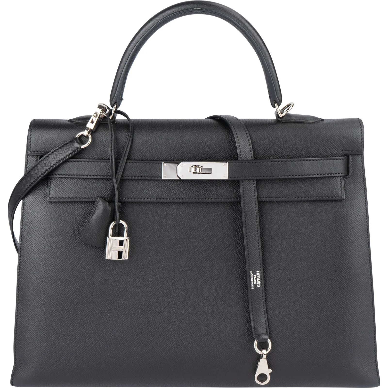 Hermès Noir Epsom Leather Sellier Kelly 35 Handbag