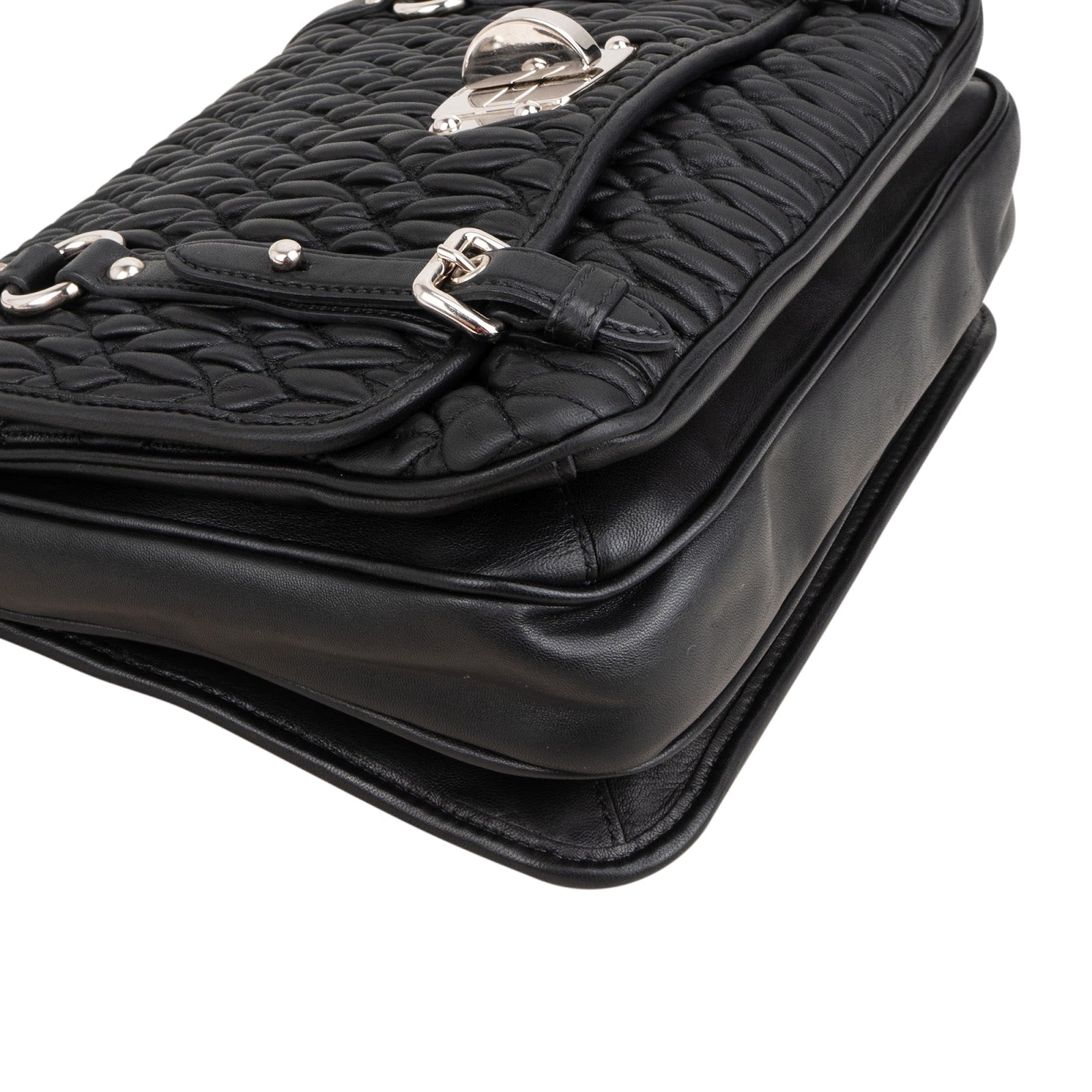 Sac à bandoulière Miu Miu en cuir nappa matelassé avec fermoir « Turnlock »