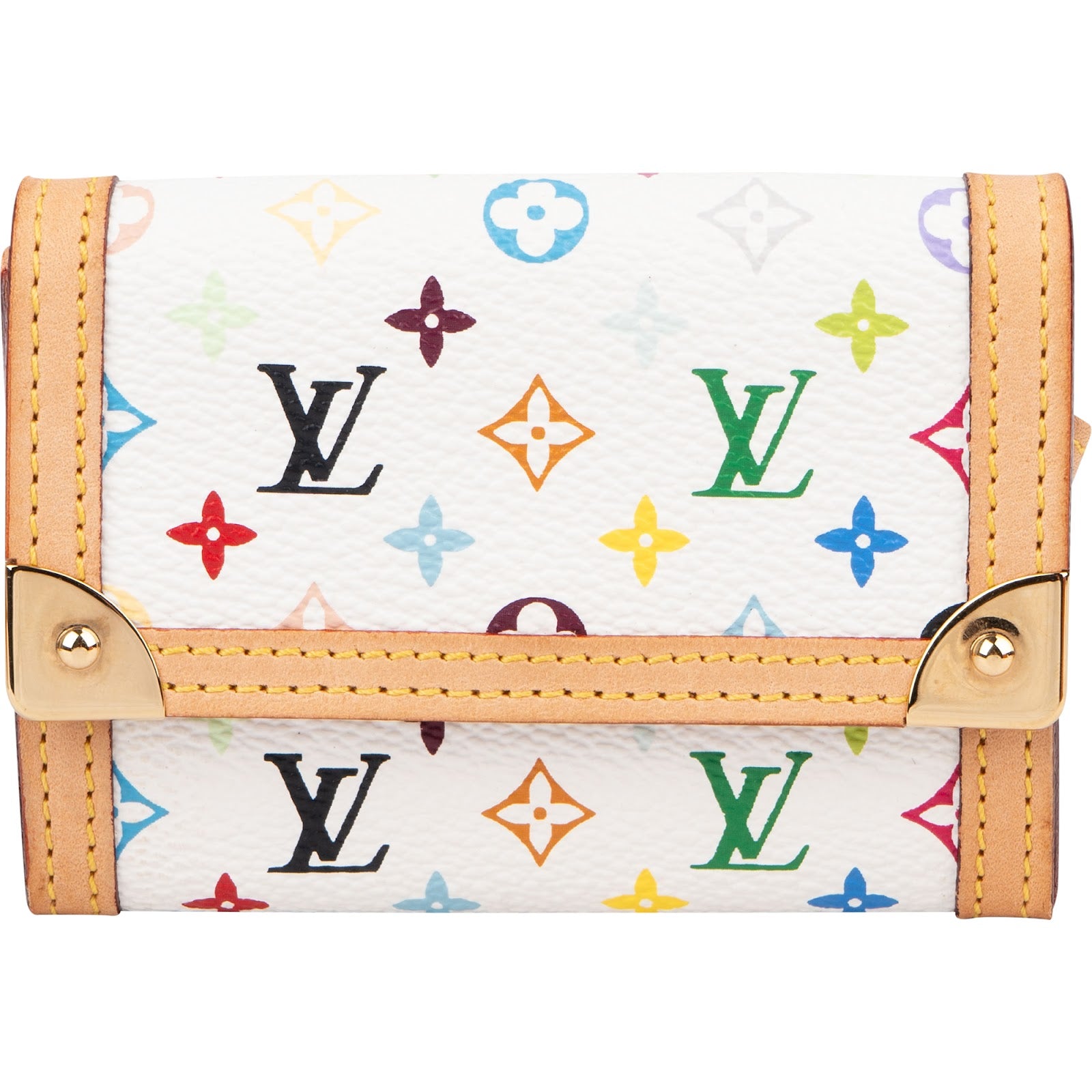 Louis Vuitton Monogram Murakami Multicolor Malle Trifold Coin Wallet