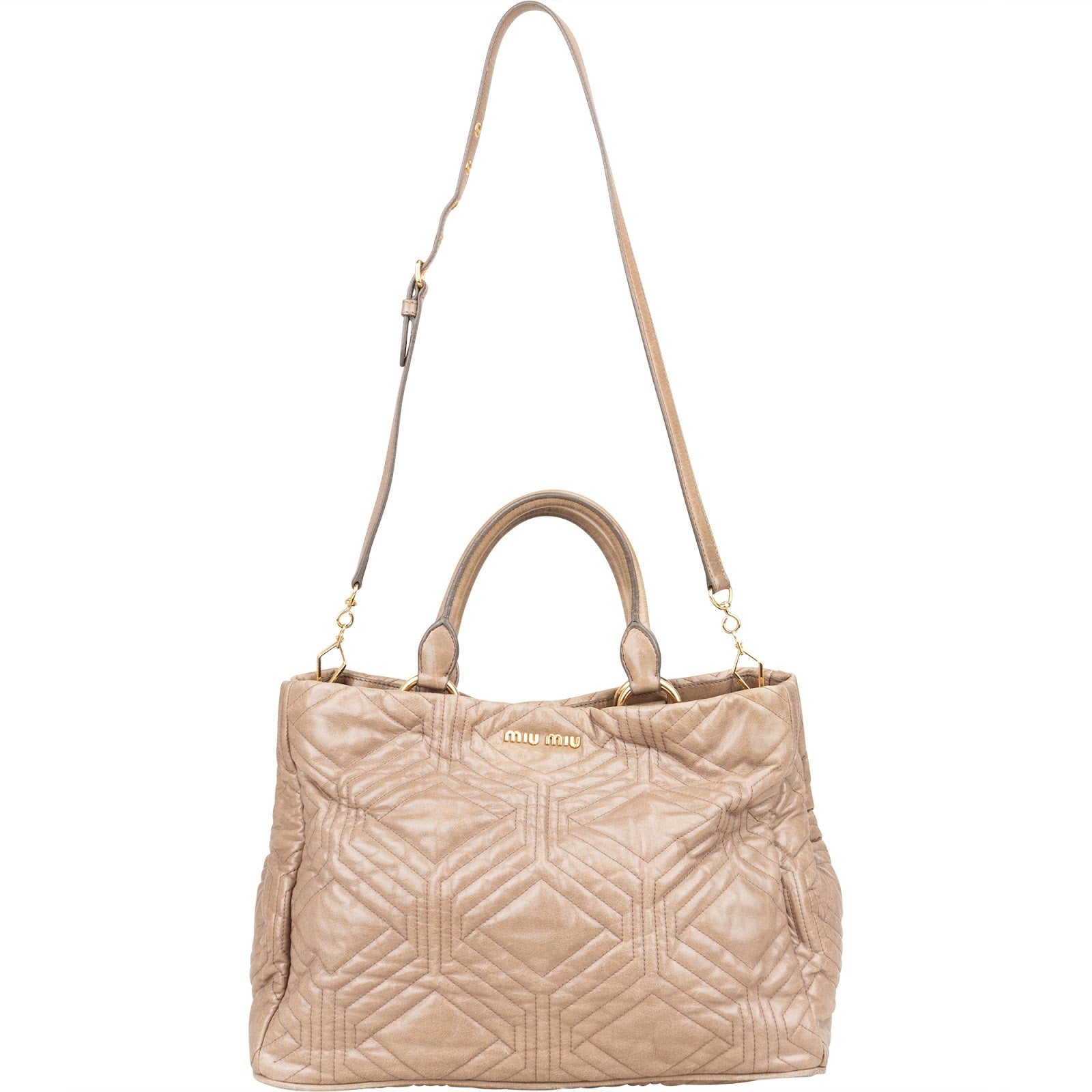 Miu Miu Quilted Geometric Leather Handbag