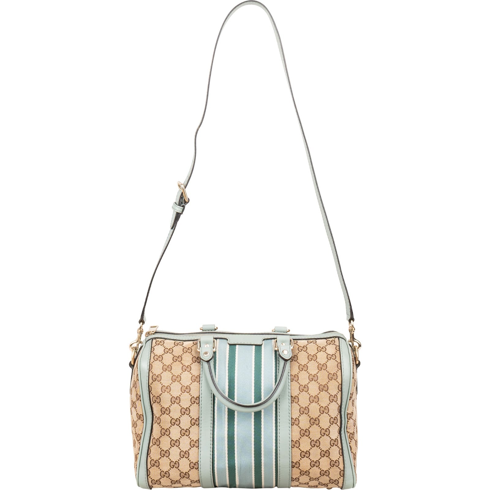 Gucci - Monogram GG Web Boston Bag