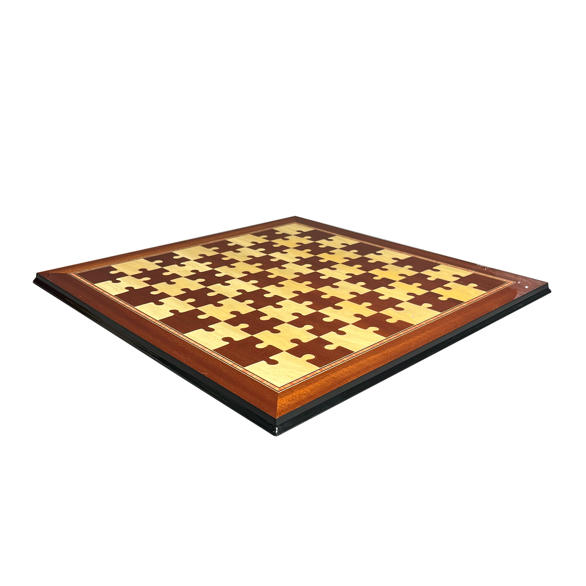 Schachbrett der Luxusklasse mit Puzzle Motiv