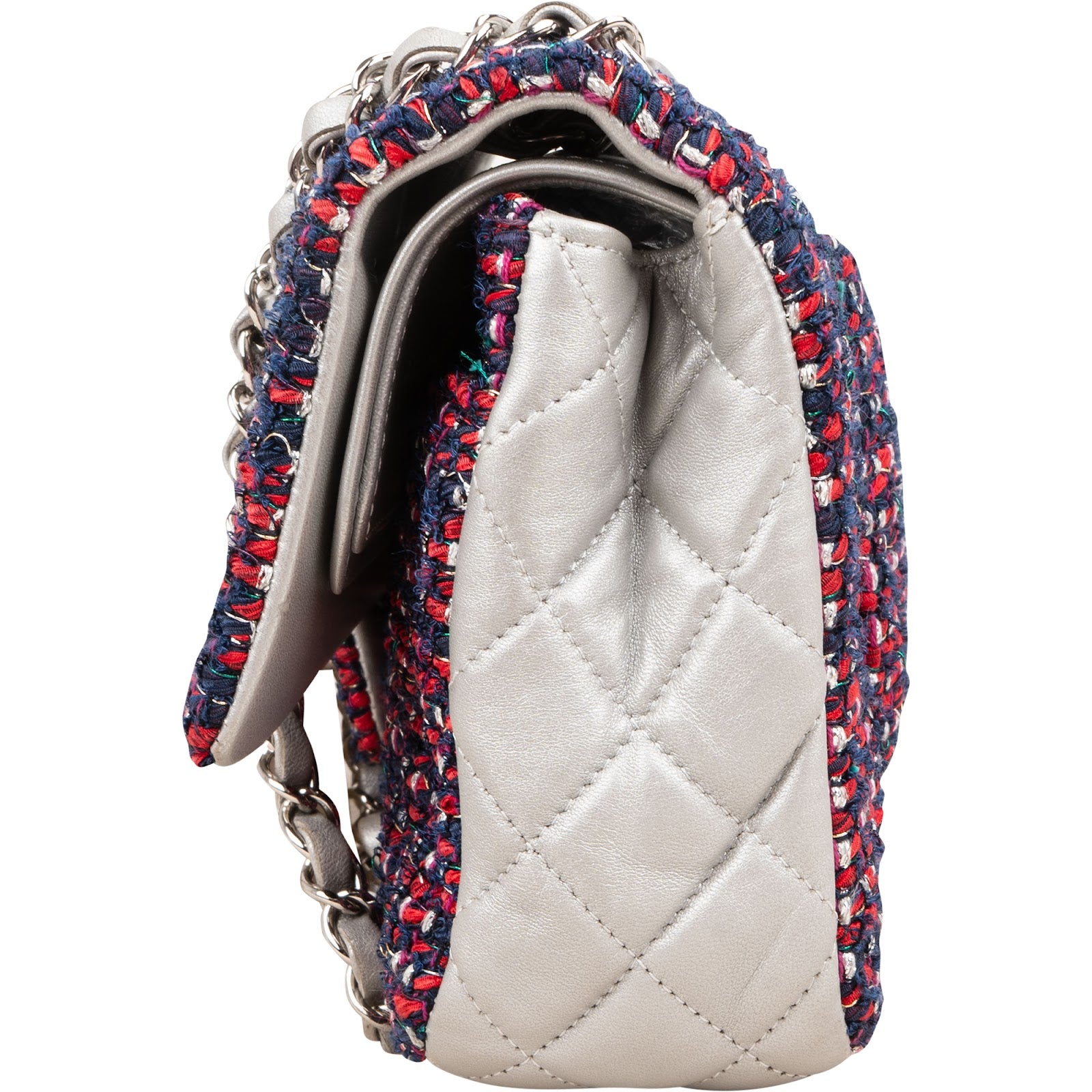 Chanel Quilted Multicolor Tweed and Lambskin Medium Double Flap Shoulder Bag