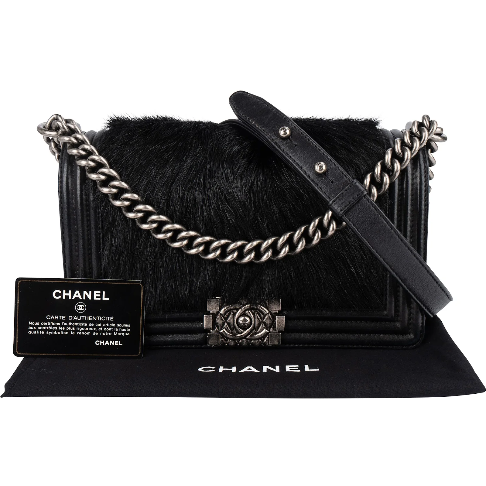 Chanel Goat Hair Medium Boy Single Flap Crossbody Bag