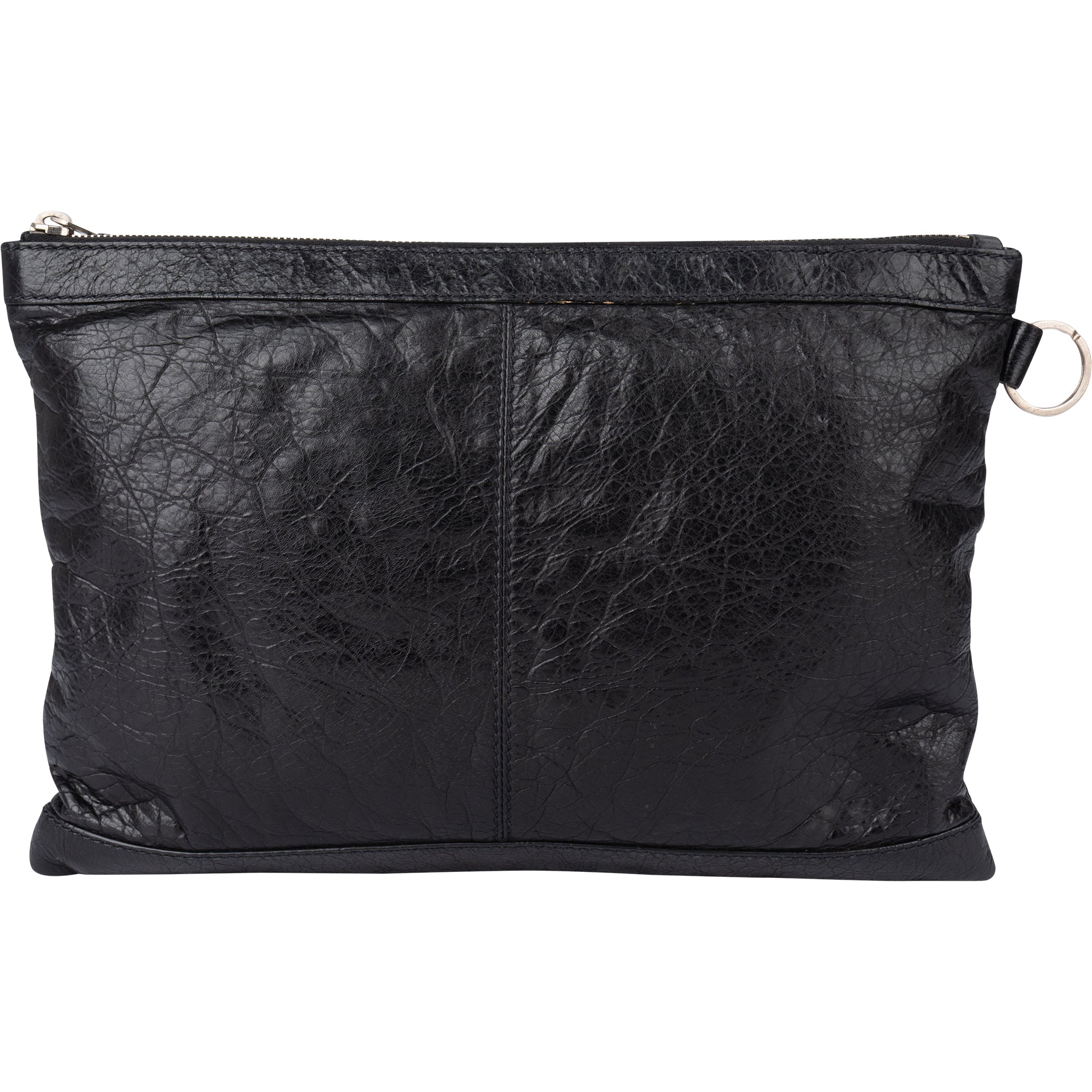 Balenciaga Black Leather City Clutch