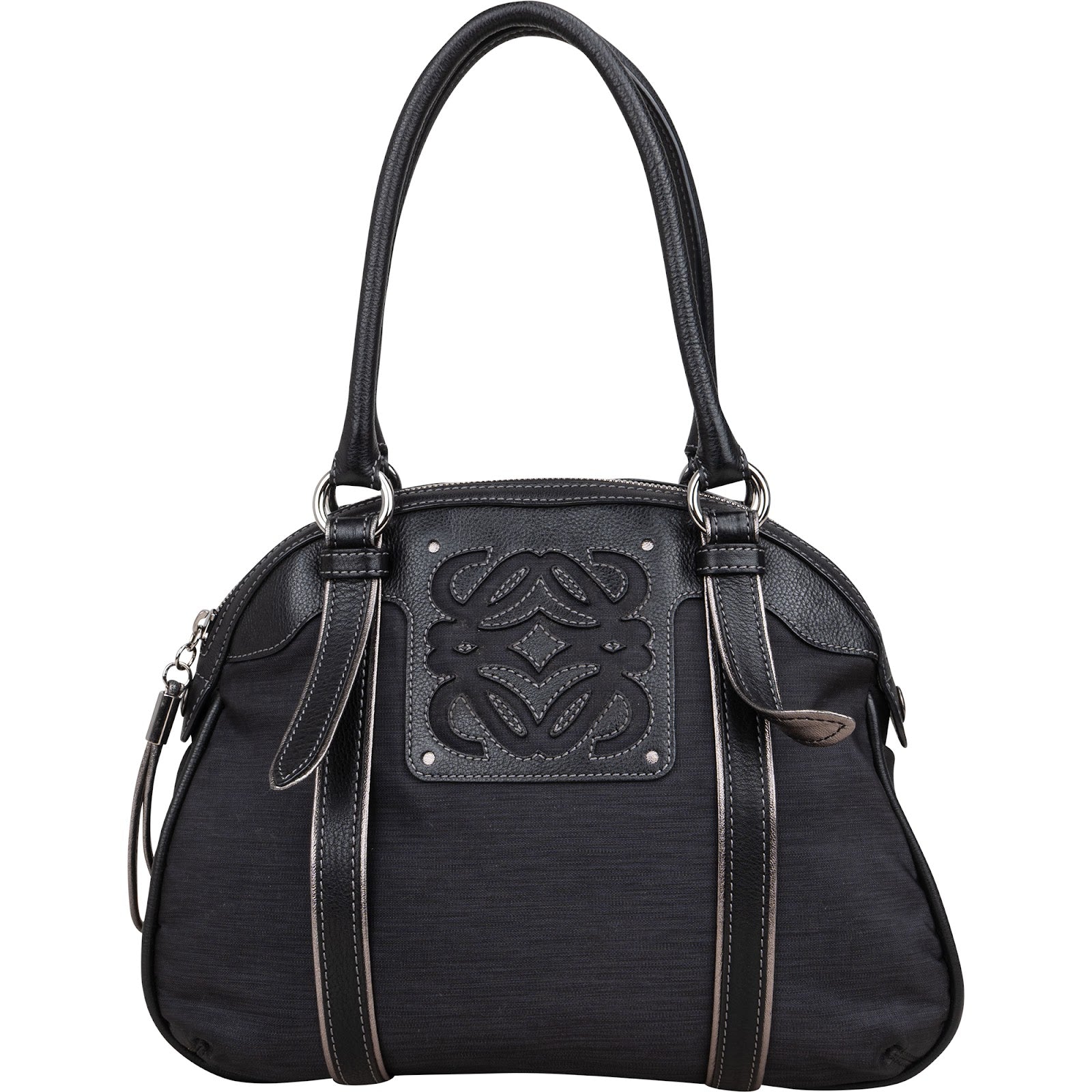 Czarna skórzana torba na ramię Loewe Anagram