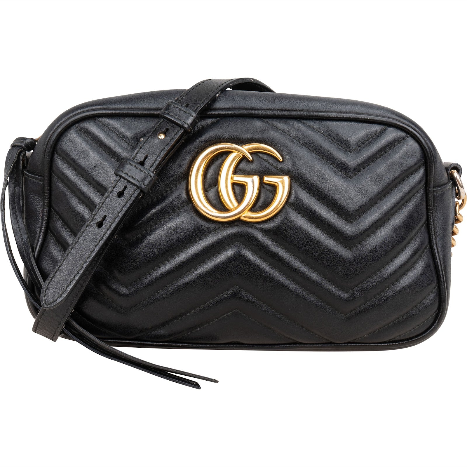 Gucci ChevronLeather GG Marmont Camera Crossbody Bag