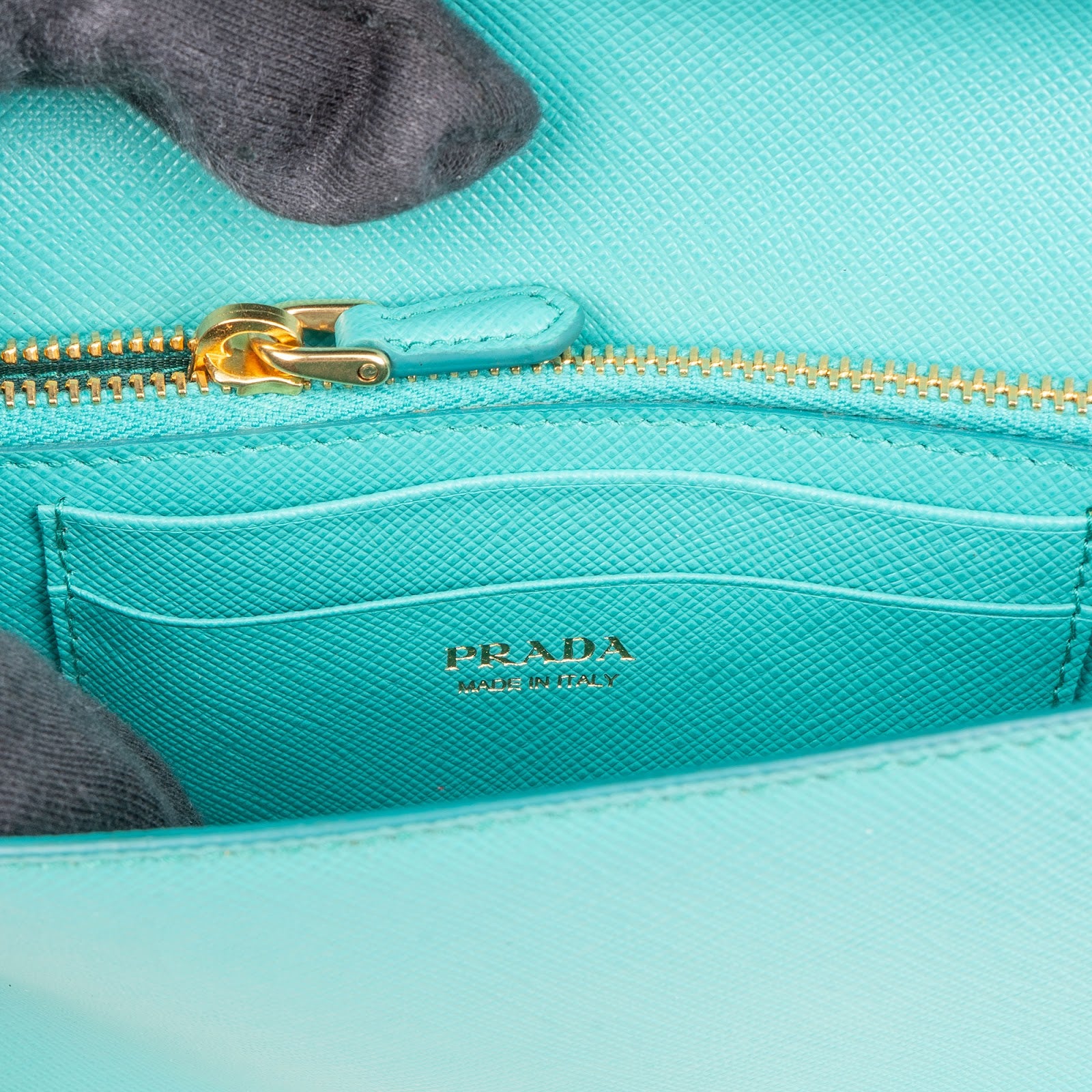 Prada Saffiano Leather Wallet On Chain