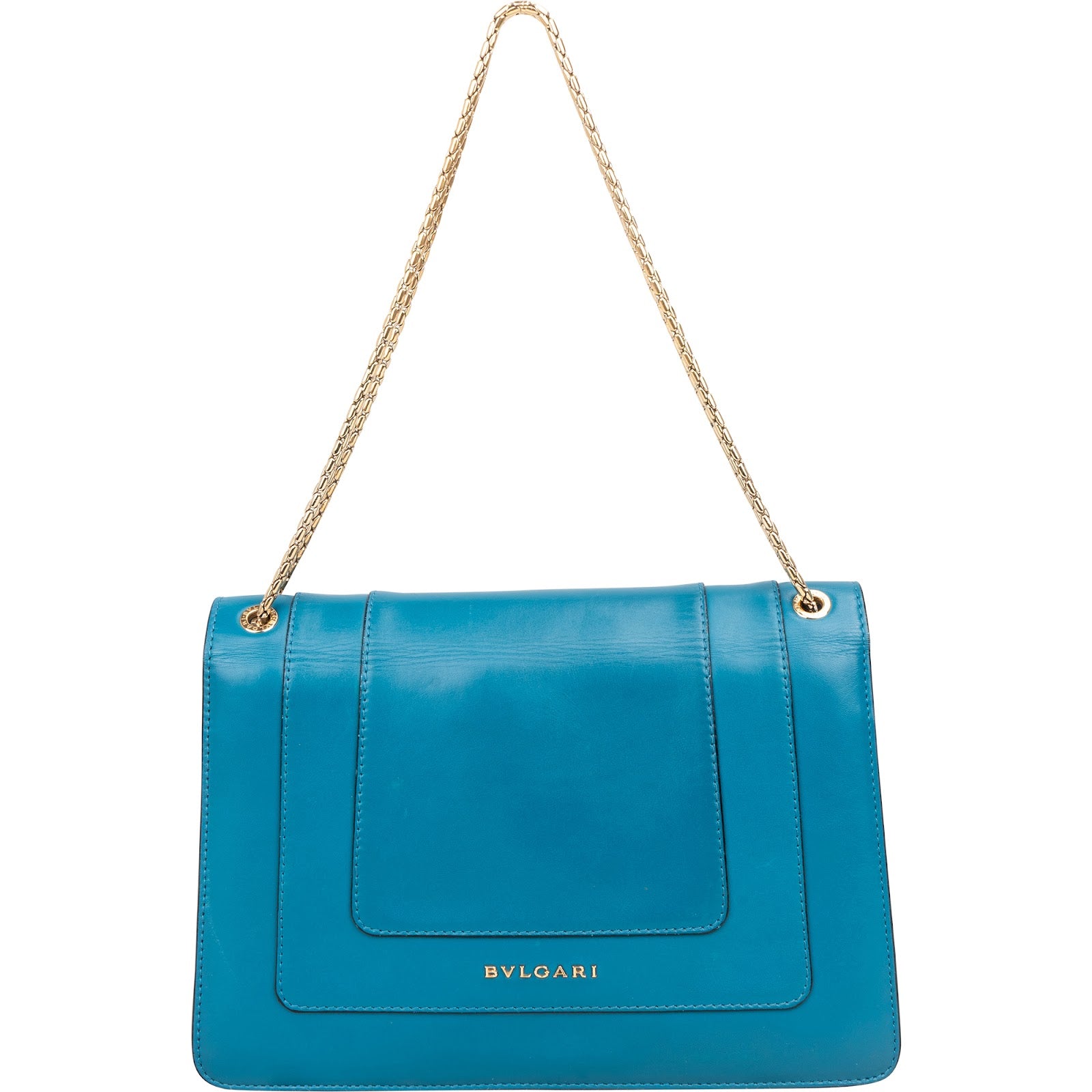 Bvlgari Blue Leather Serpenti Forever Shoulder Bag