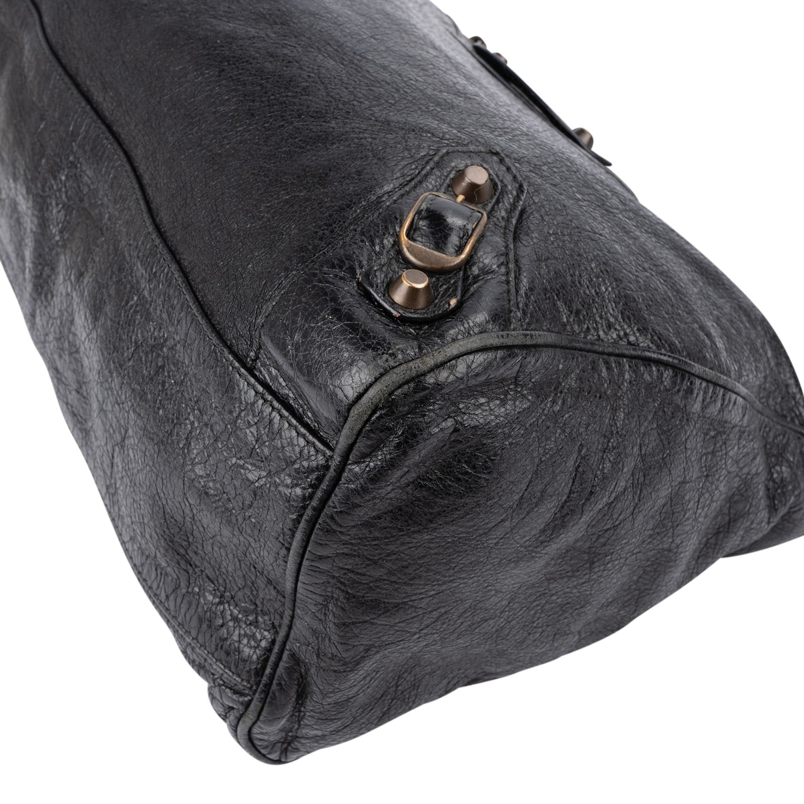 Balenciaga – czarna skórzana torba City Tote z serii Black Arena