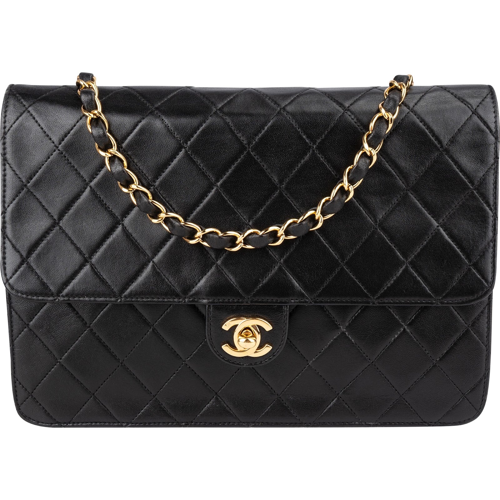 Chanel - 24K Gold Single Flap Shoulder Bag