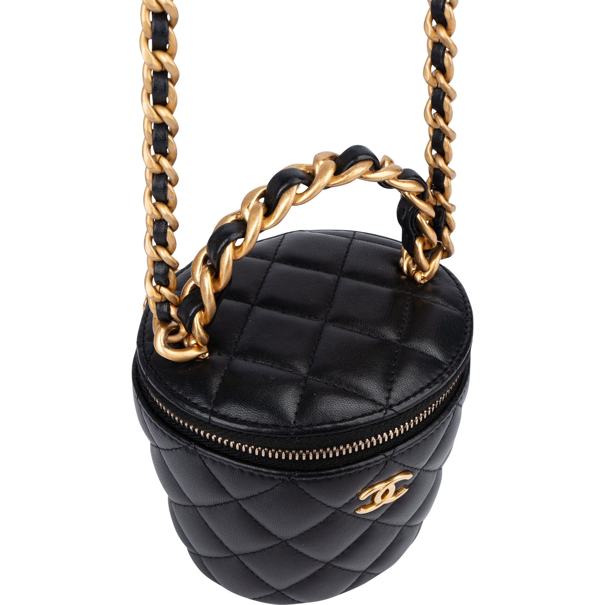 Mini sac à bandoulière « Vanity » en agneau matelassé Chanel