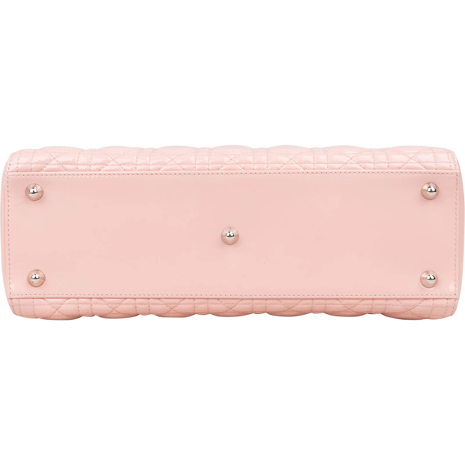 Christian Dior Quilted Patent Leather Large Lady Dior Handbag