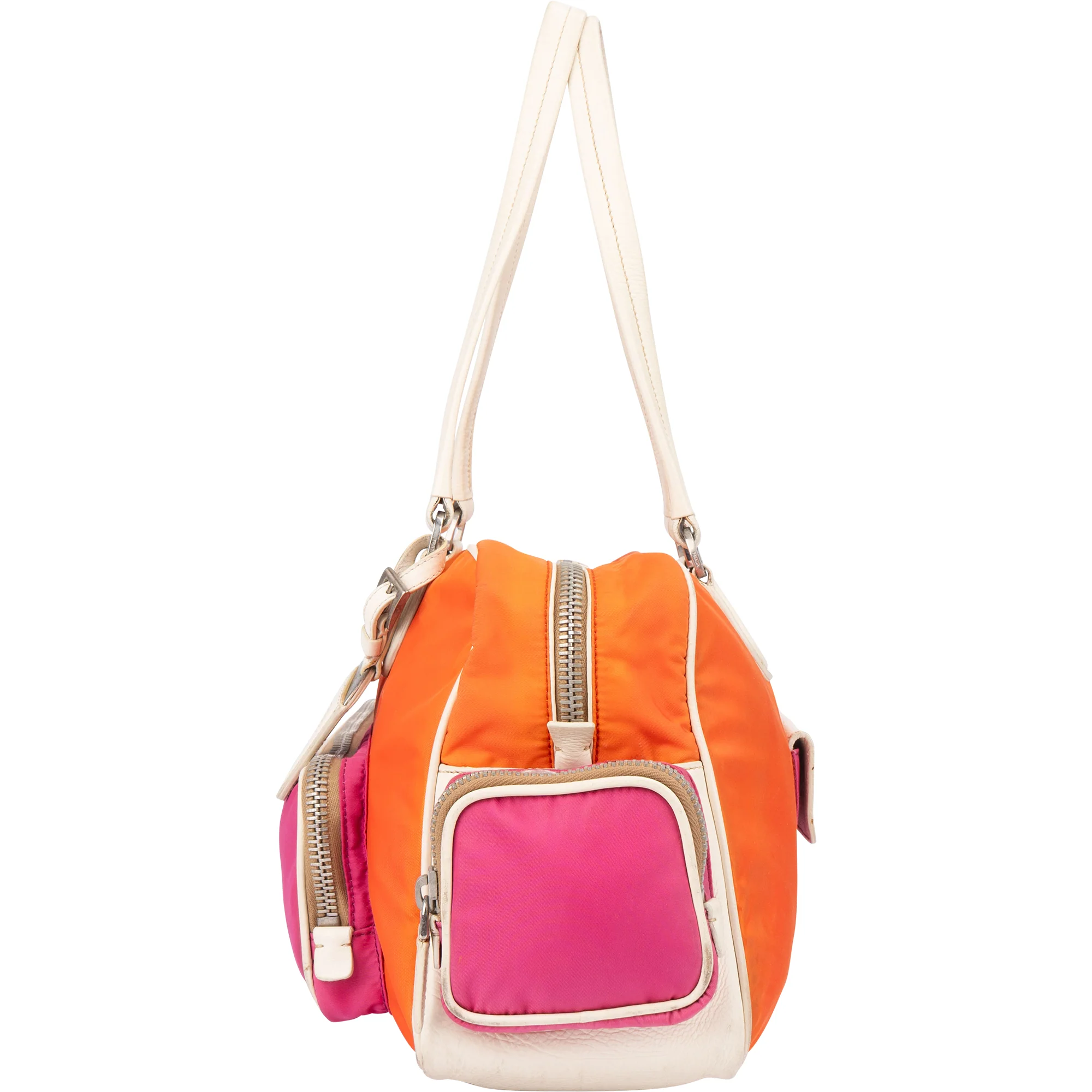 Prada Tricolor Colorblock Nylon Handbag