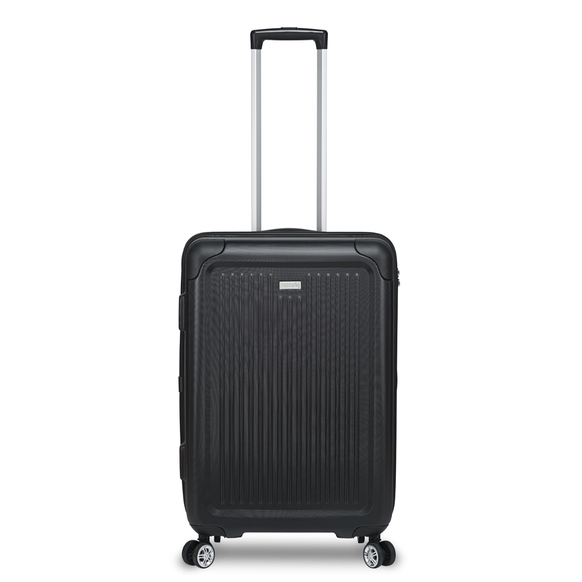 3-piece hard-shell suitcase set with 4 wheels, Stripe - Black