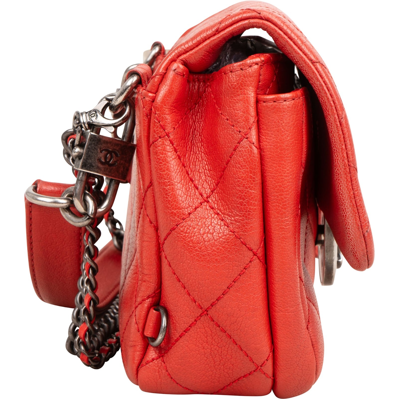 Chanel Quilted Stitched Goatskin Paris Seoul Double Carry Small Single Flap Crossbody Bag