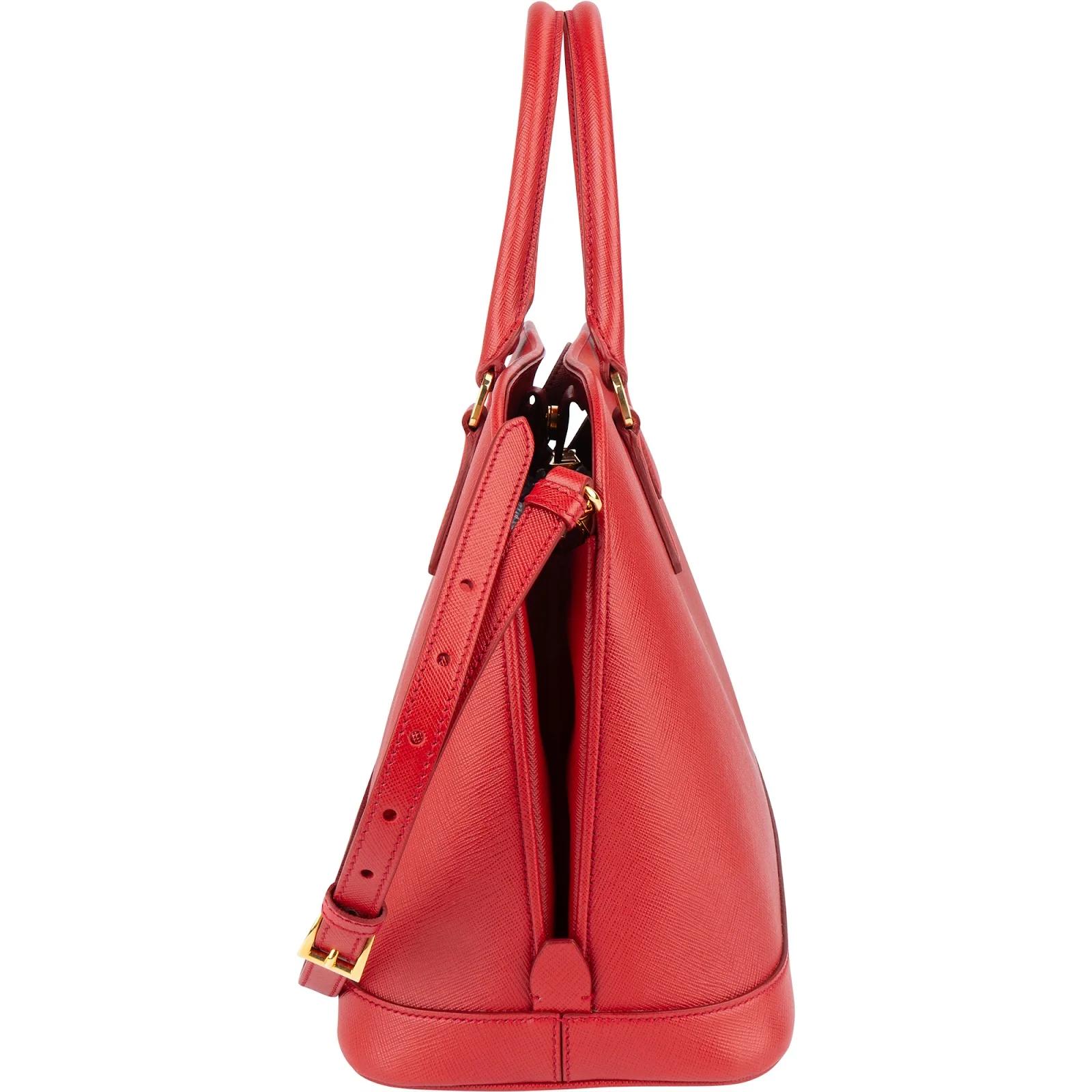 Prada Red Saffiano Leather Promenade Handbag