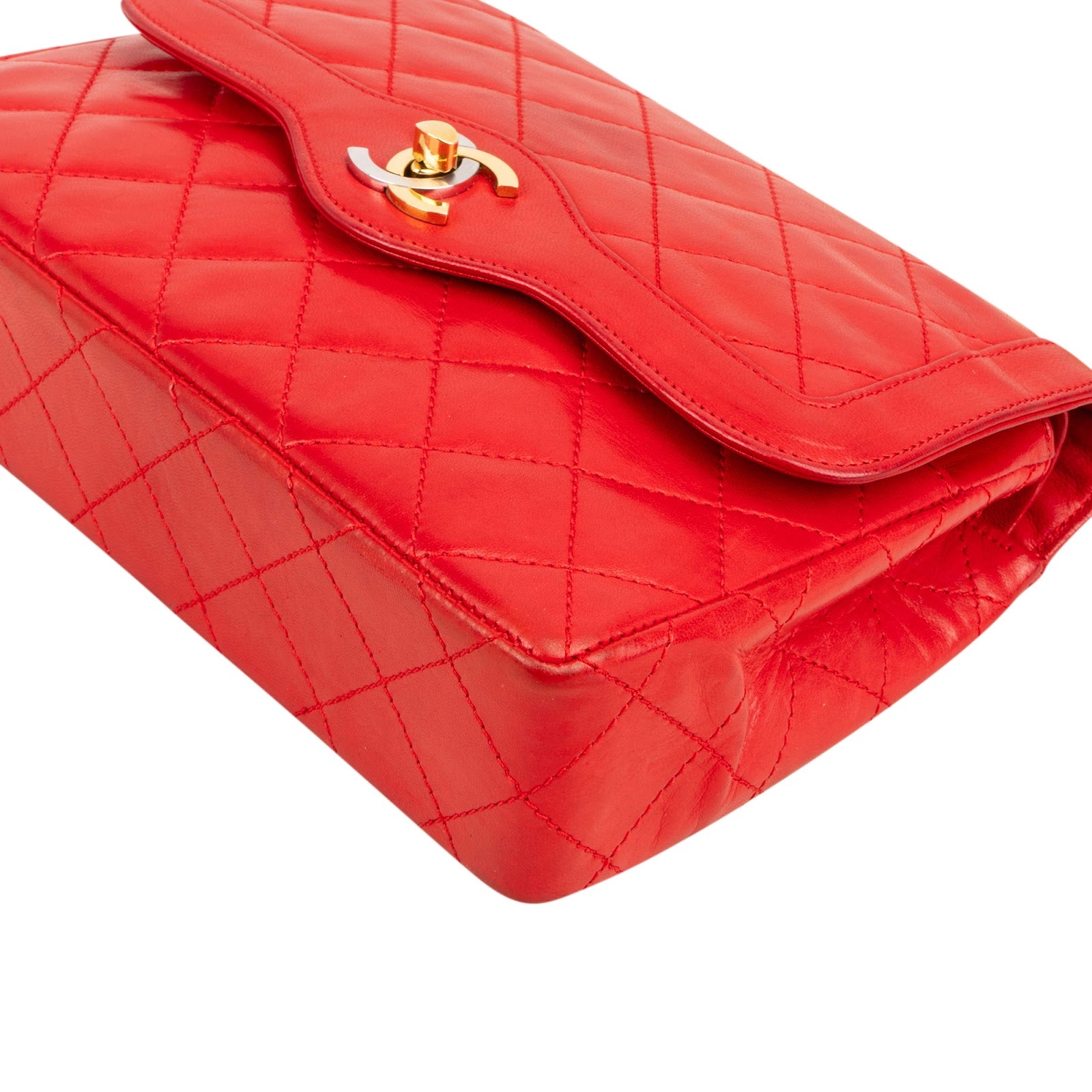 Chanel Quilted Lambskin Bicolor Double Flap Crossbody Bag