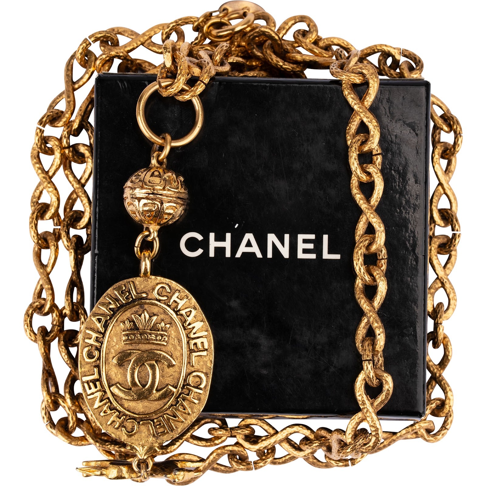 Chanel – Vintage Crown Horse Medallion Belly Chain Necklace