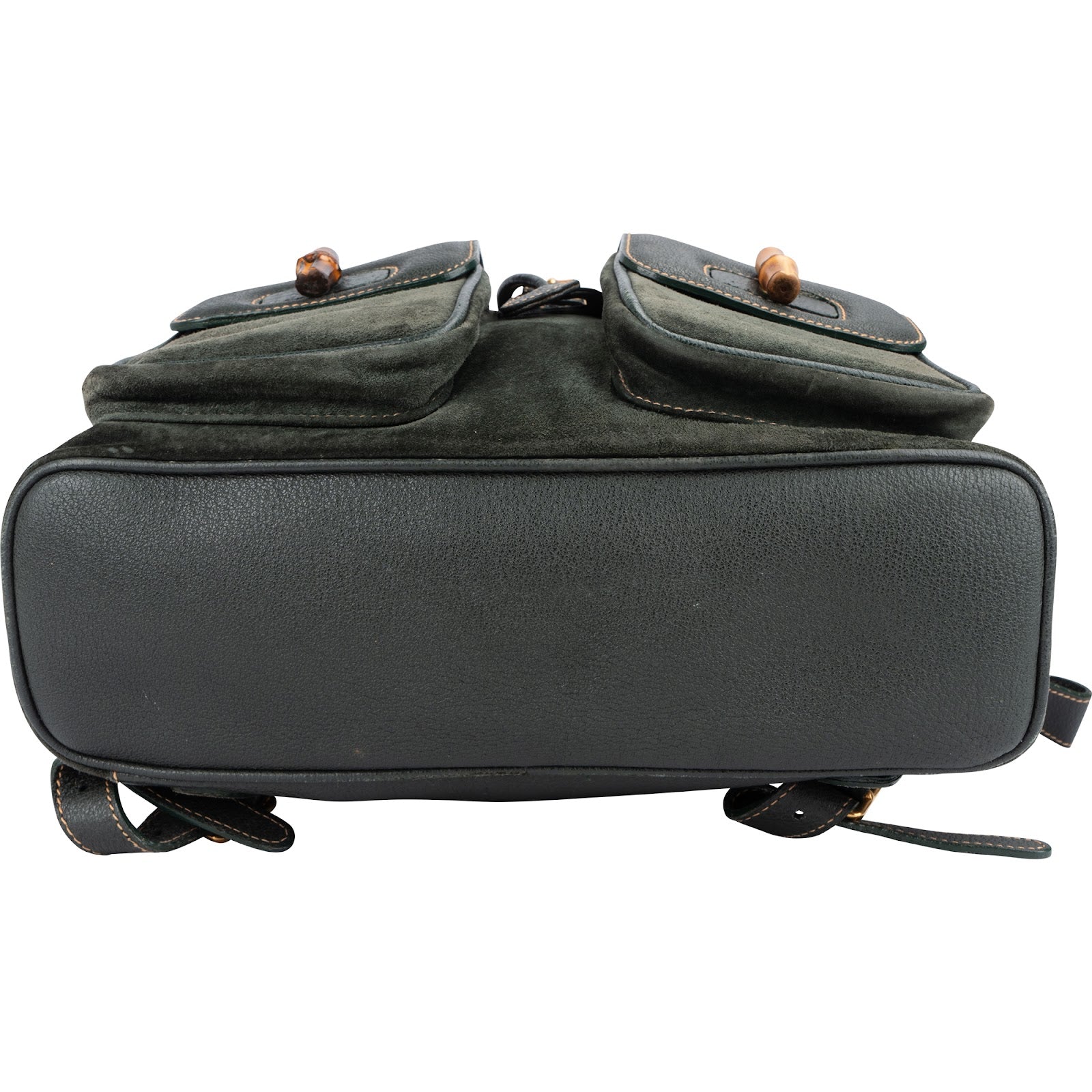 Gucci Green Suede Bamboo Backpack
