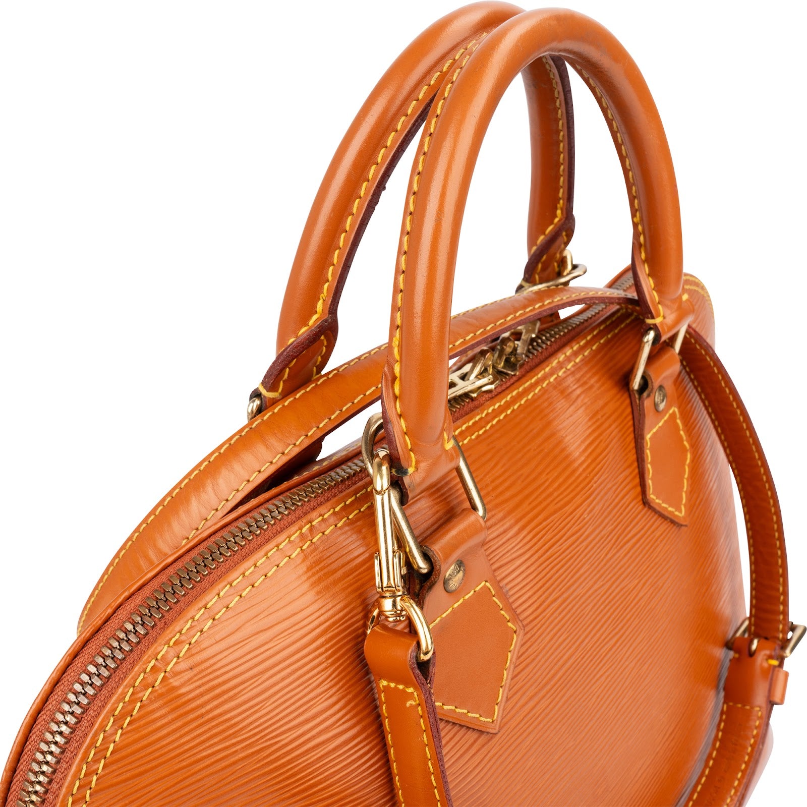 Sac à main Alma PM Louis Vuitton en cuir Epi couleur cognac