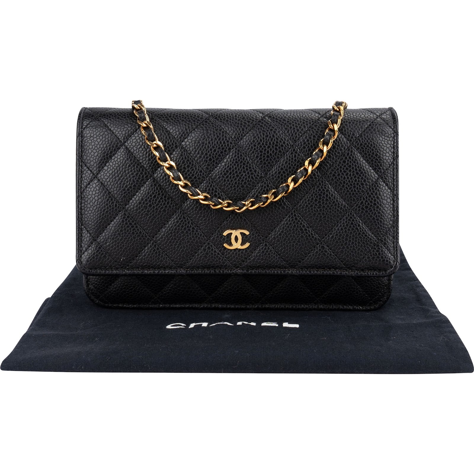 Chanel Quilted Caviar Leather Wallet on a Chain