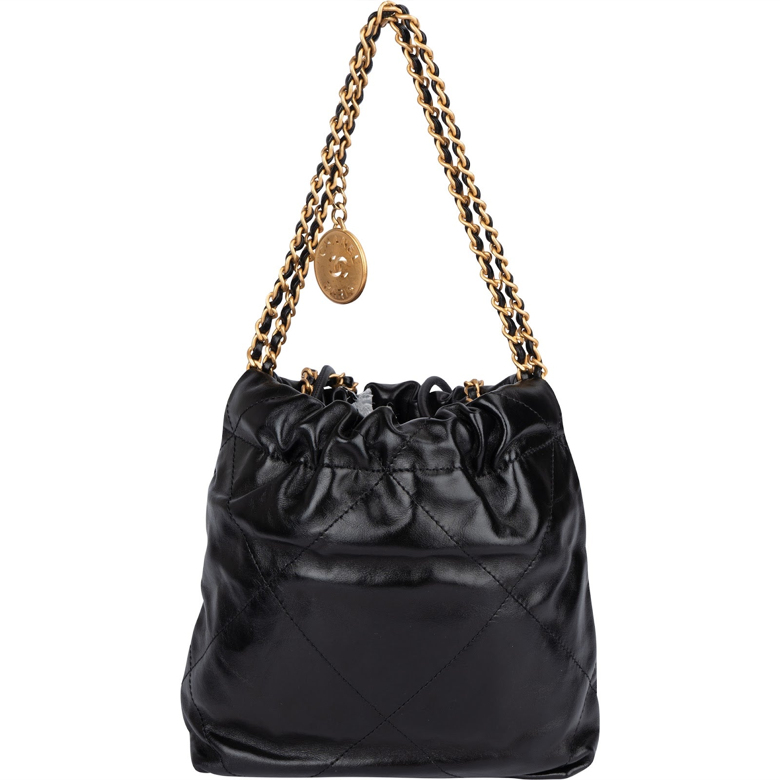 Chanel 22 Stitching Lambskin Small Drawstring Crossbody Bag